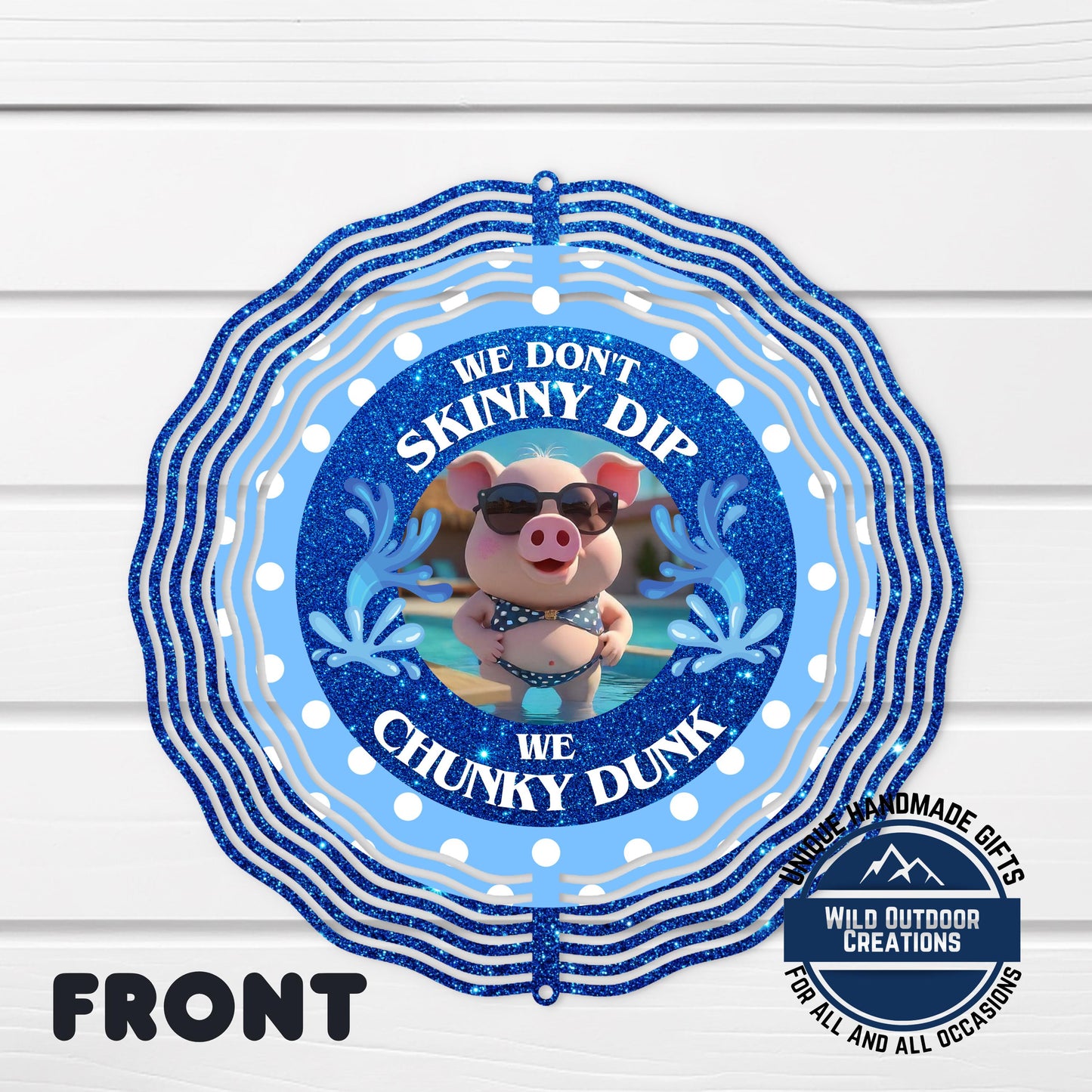 Pig Wind Spinner - Double Sided Aluminum Outdoor Pig Decoration with UV Protected Artwork