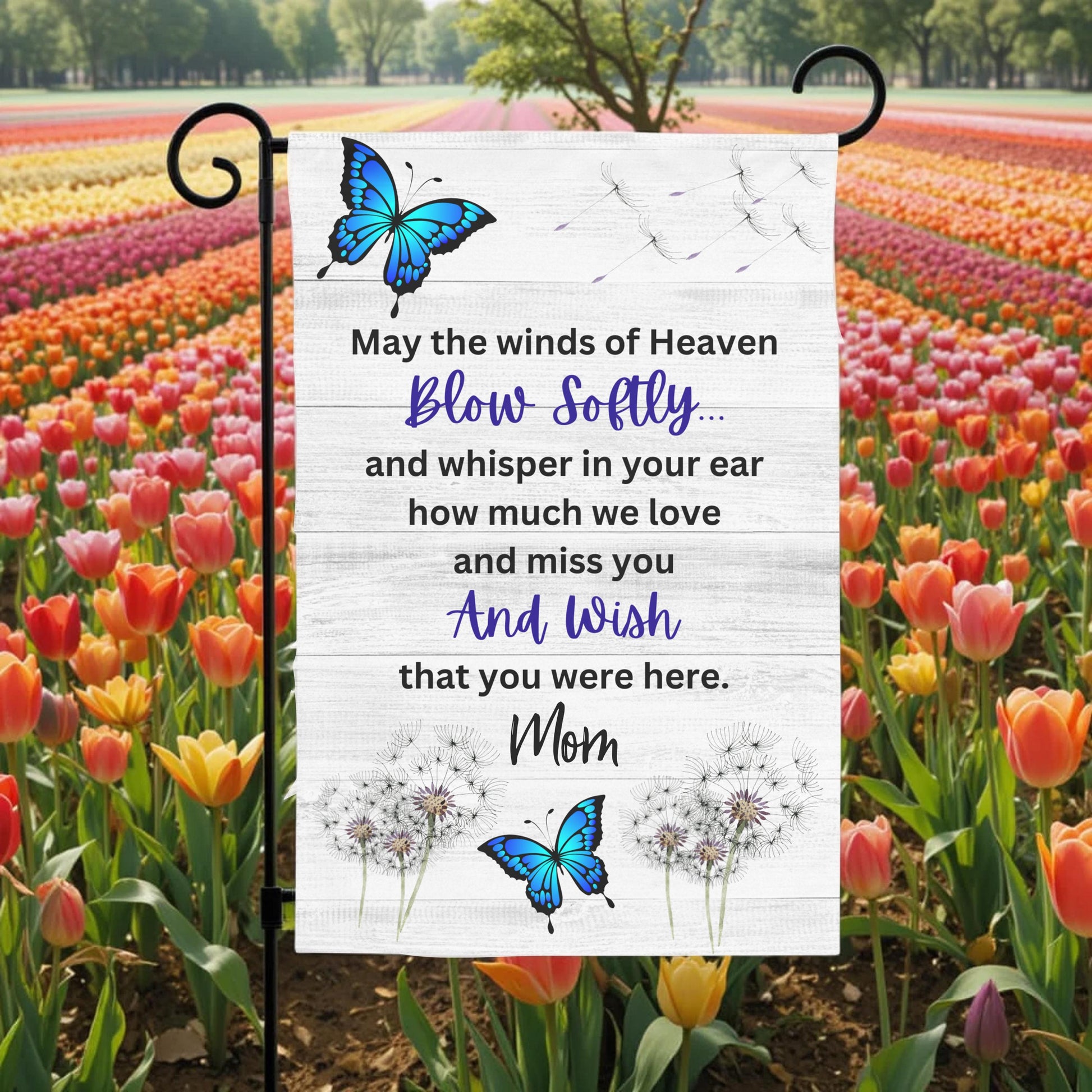 Memorial Garden Flag – Personalized Butterfly Sympathy Outdoor Garden Remembrance Flag 12x18 - size reference