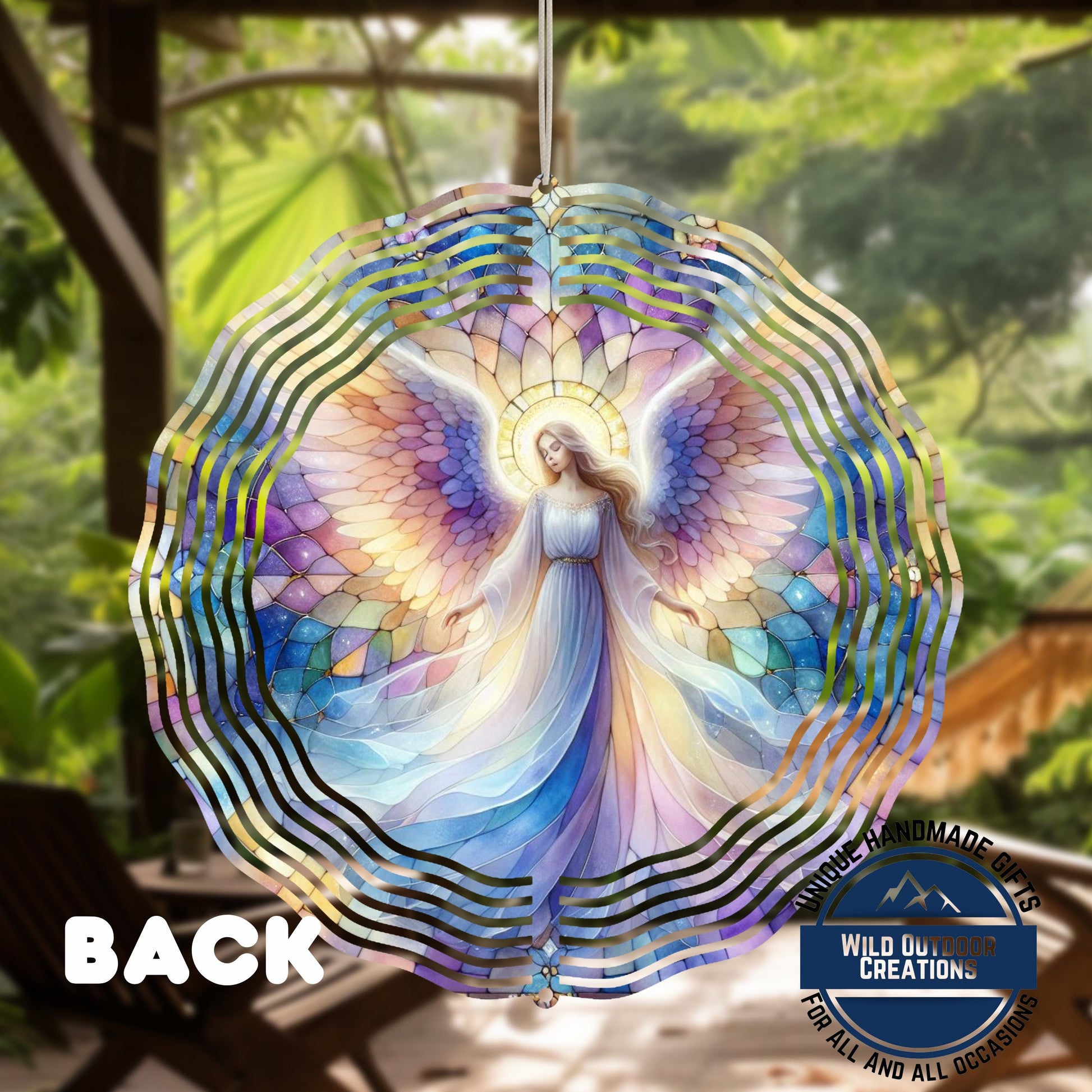 Angel Wind Spinner – 10 Inch Pastel Aluminum Garden Decor with 360° Swivel - scale and size reference
