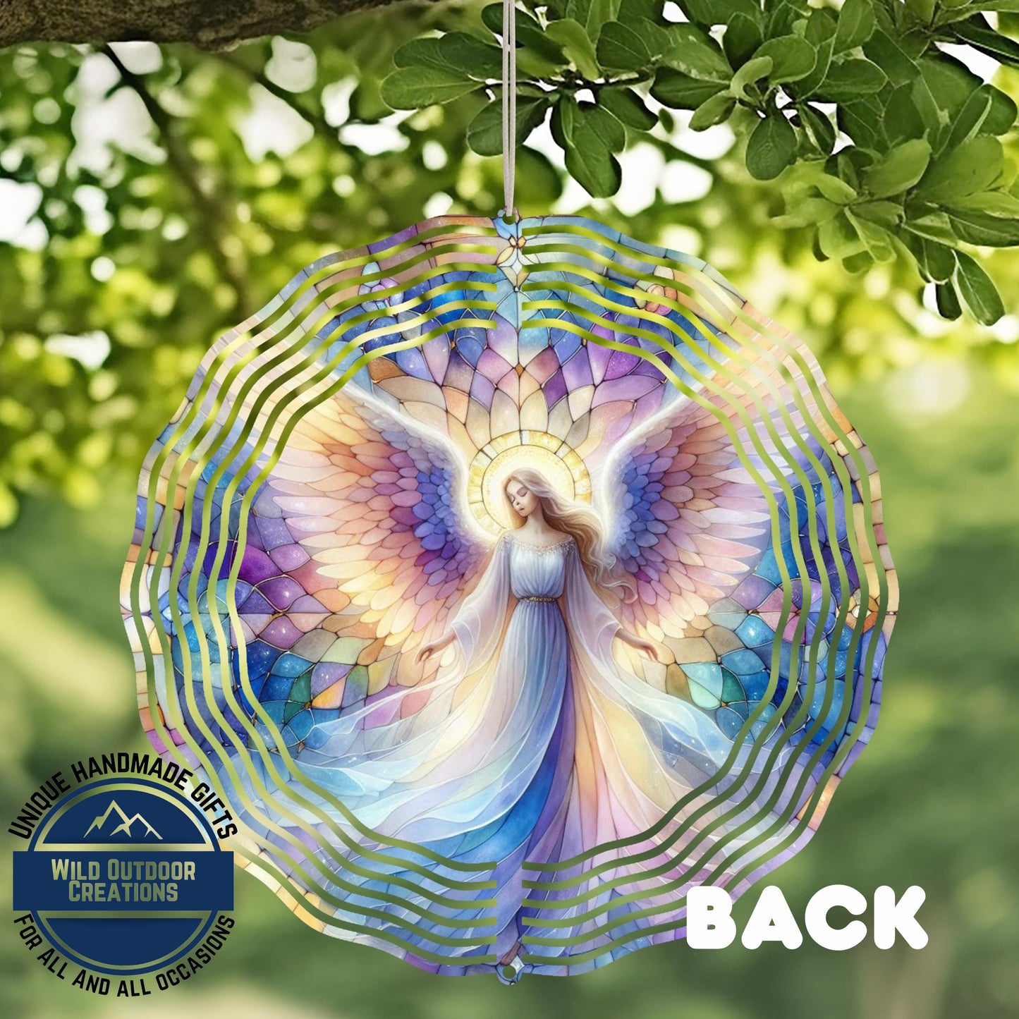 Angel Wind Spinner – 10 Inch Pastel Aluminum Garden Decor with 360° Swivel - alternate view