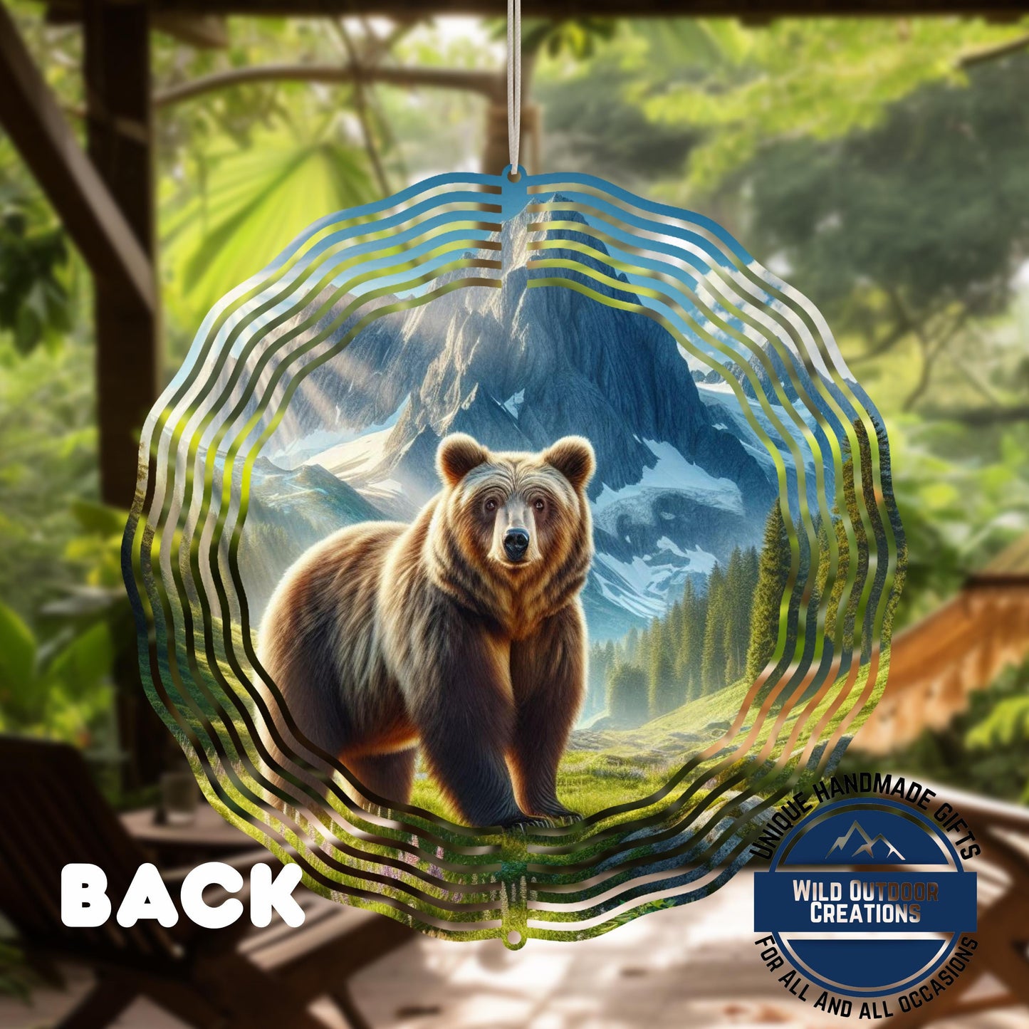 Bear Mountain Wind Spinner - Outdoor Wind Spinner, Double Sided Aluminum Garden Decor 10 Inch - additional product photo 10