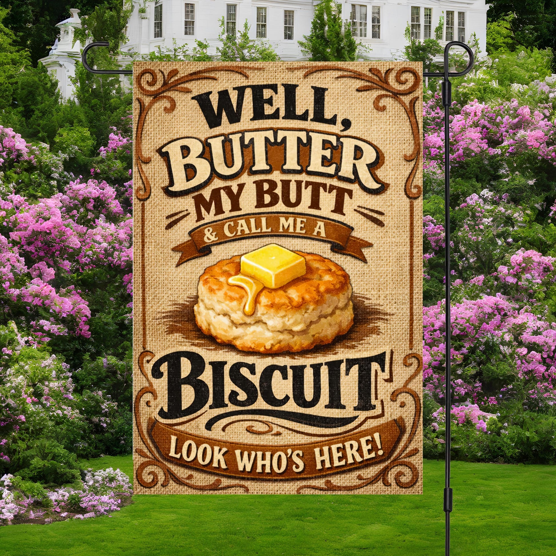 Southern Garden Flag – Funny Biscuit Flag Gift | Farmhouse Decor, UV Protected - packaging and presentation