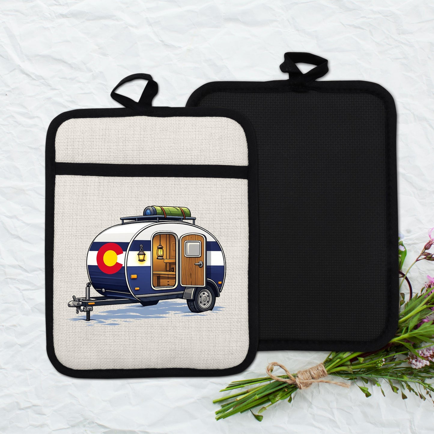 Pot Holder Oven Mitt - Heat Resistant Silicone Trivet | Colorado Camper Gift - additional product photo 13