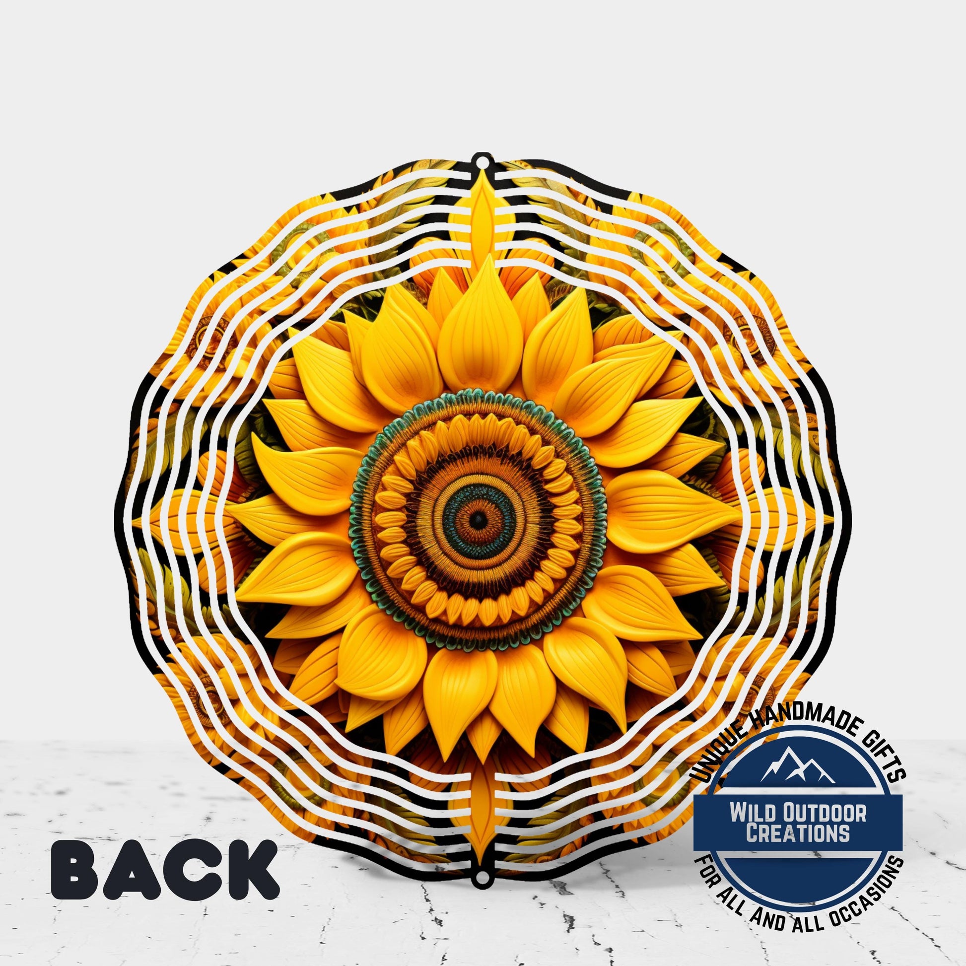 Sunflower Wind Spinner - 10 Inch Vibrant Floral Garden Art with 360° Swivel - additional product photo 10