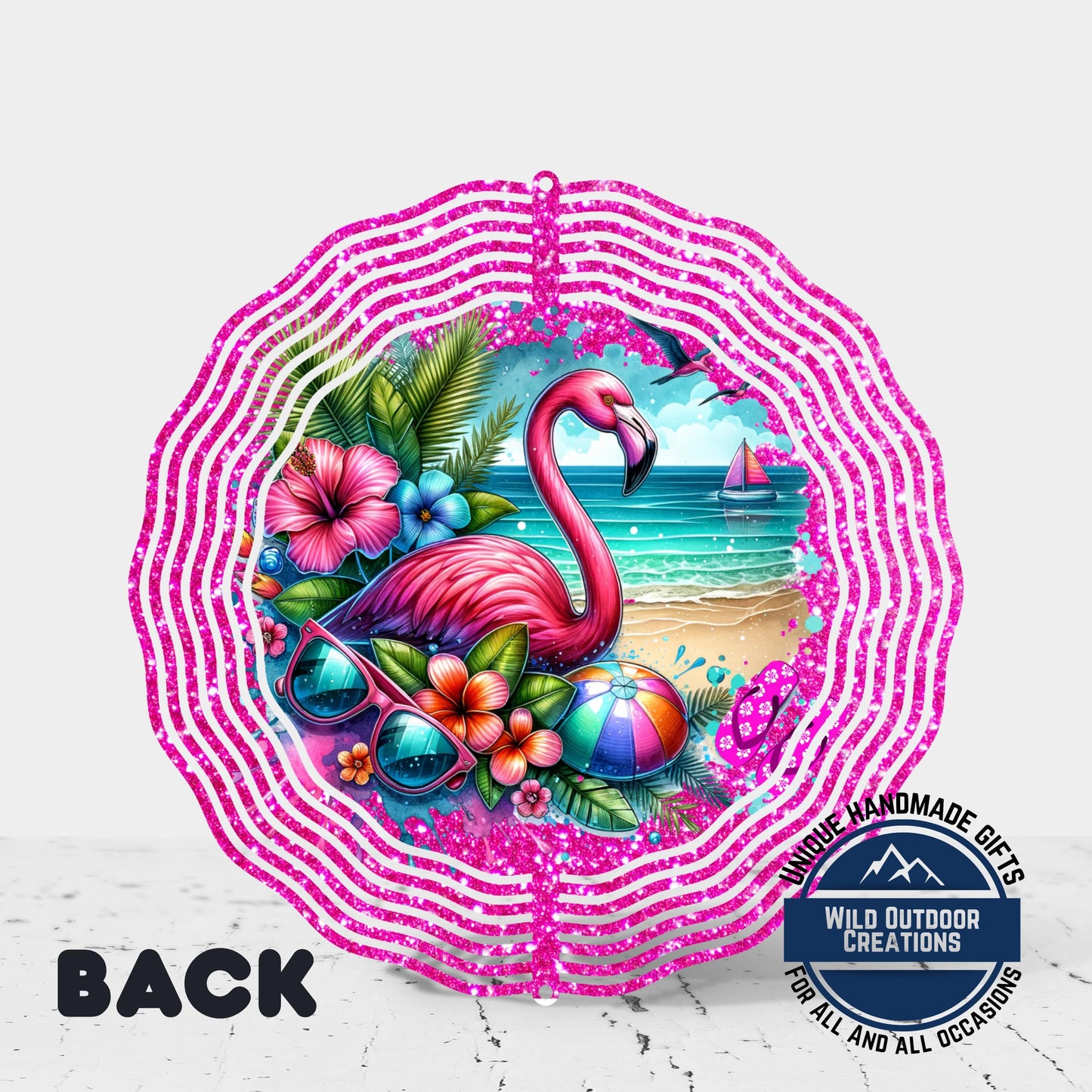 Flamingo Wind Spinner - Double Sided Aluminum Outdoor Garden Art with 360° Swivel - additional product photo 12