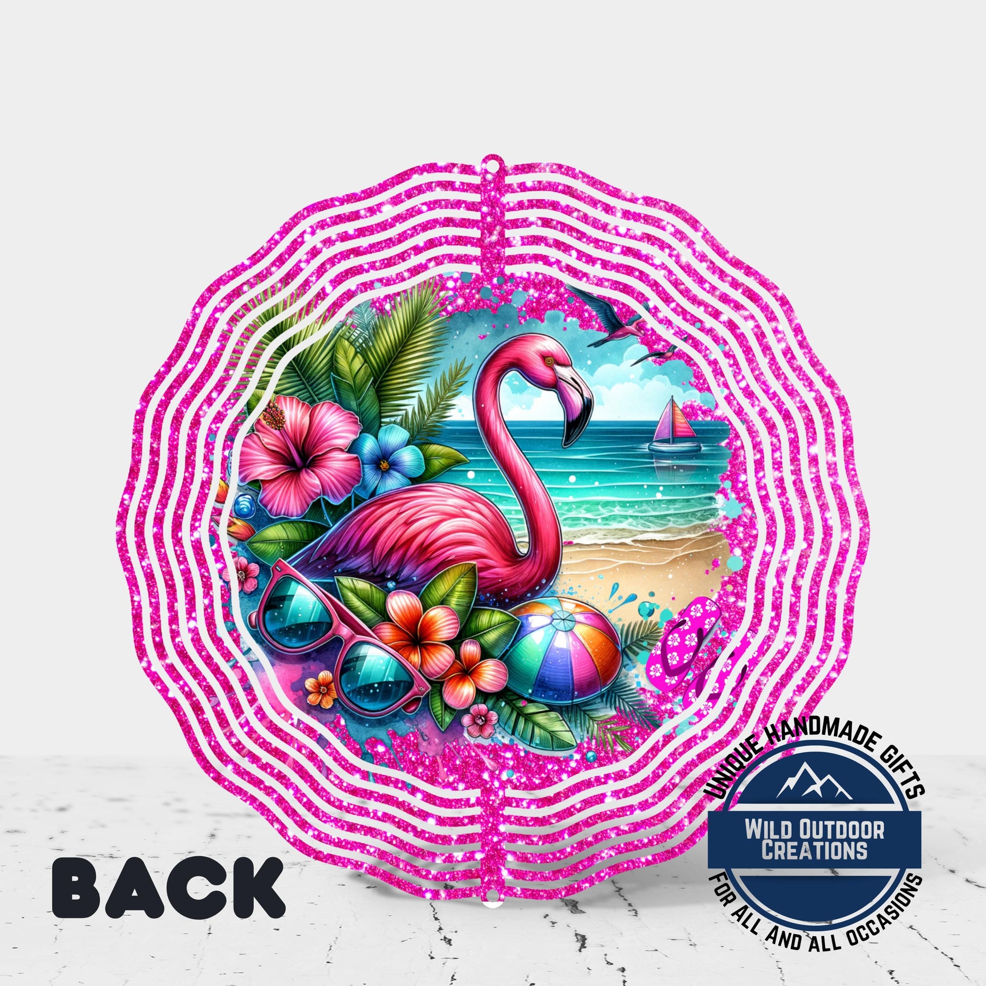Flamingo Wind Spinner - Double Sided Aluminum Outdoor Garden Art with 360° Swivel - additional product photo 12