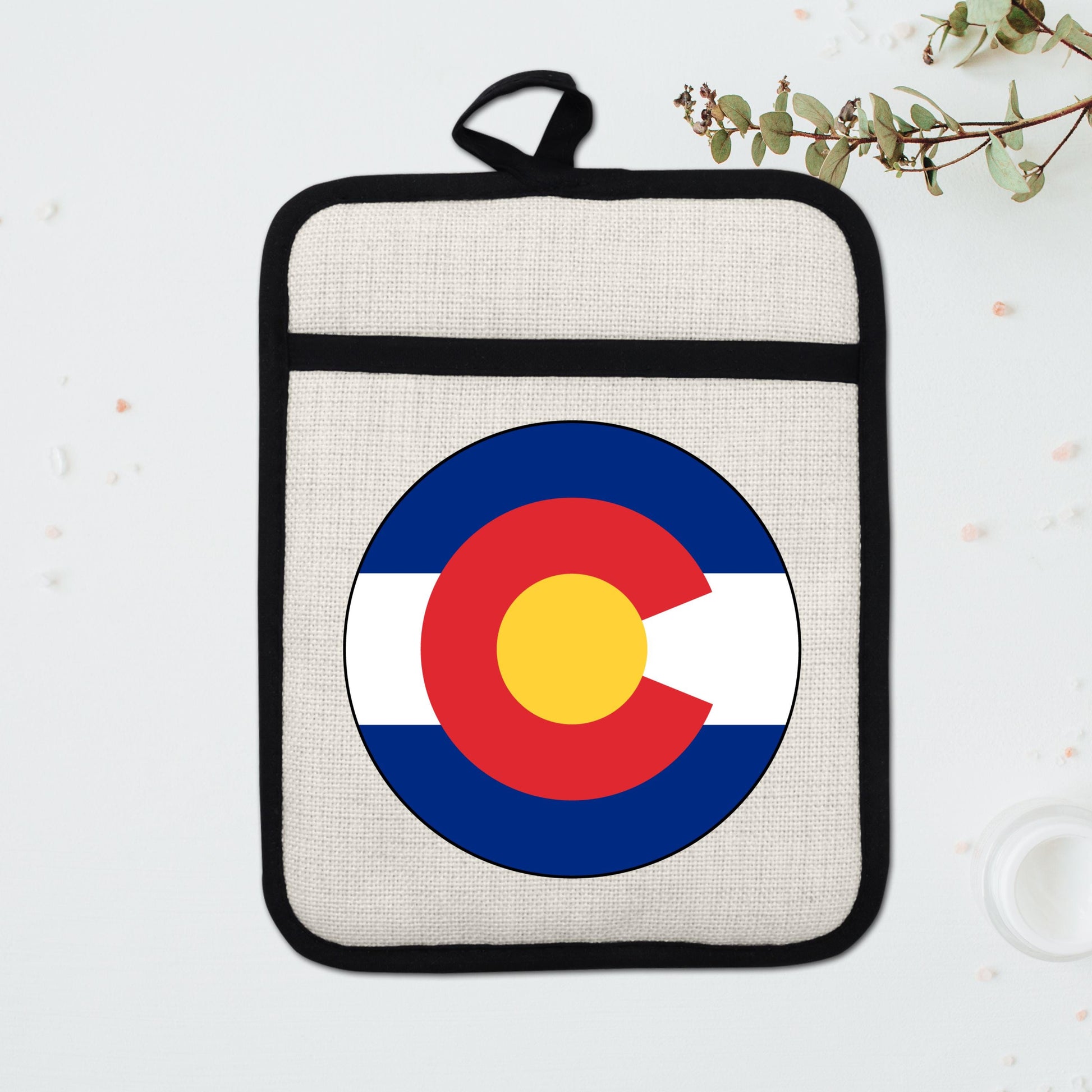 Colorado State Flag Pot Holder – Durable Linen & Silicone Kitchen Grip 9x7 Inches - additional product photo 15