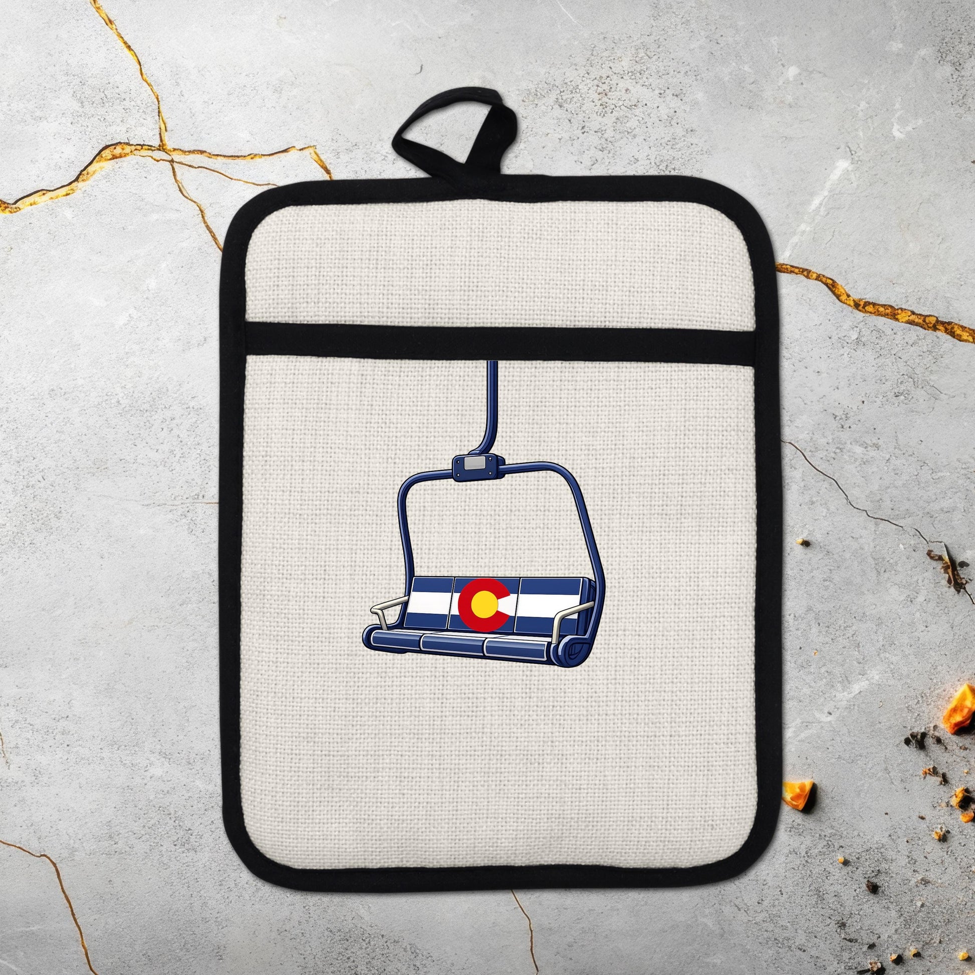 Colorado Flag Pot Holder – Ski Lift Pot Holder with Heat Resistant Mitt & Non Slip Trivet - additional product photo 17