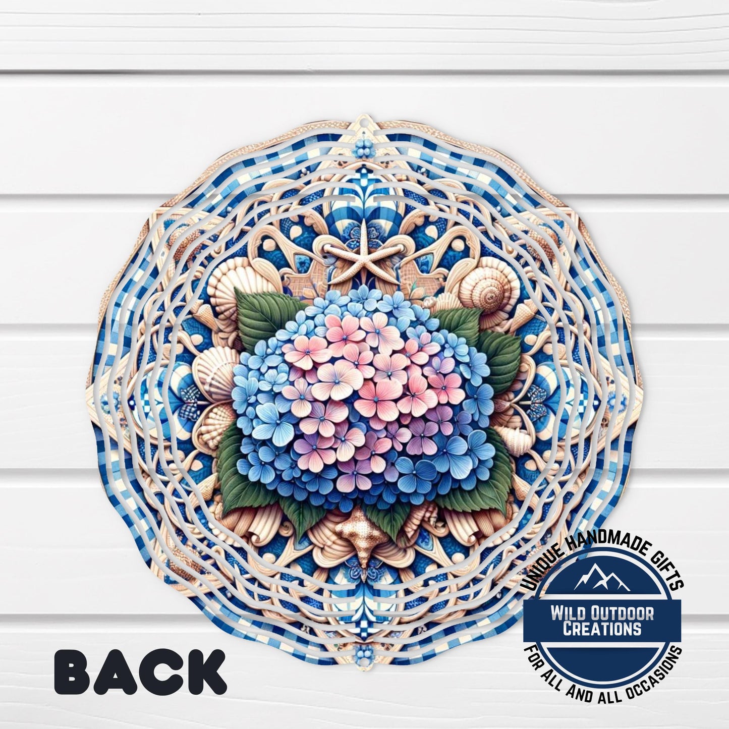 Hydrangea Garden Spinner – Coastal Garden Decor with 360 Degree Swivel - scale and size reference