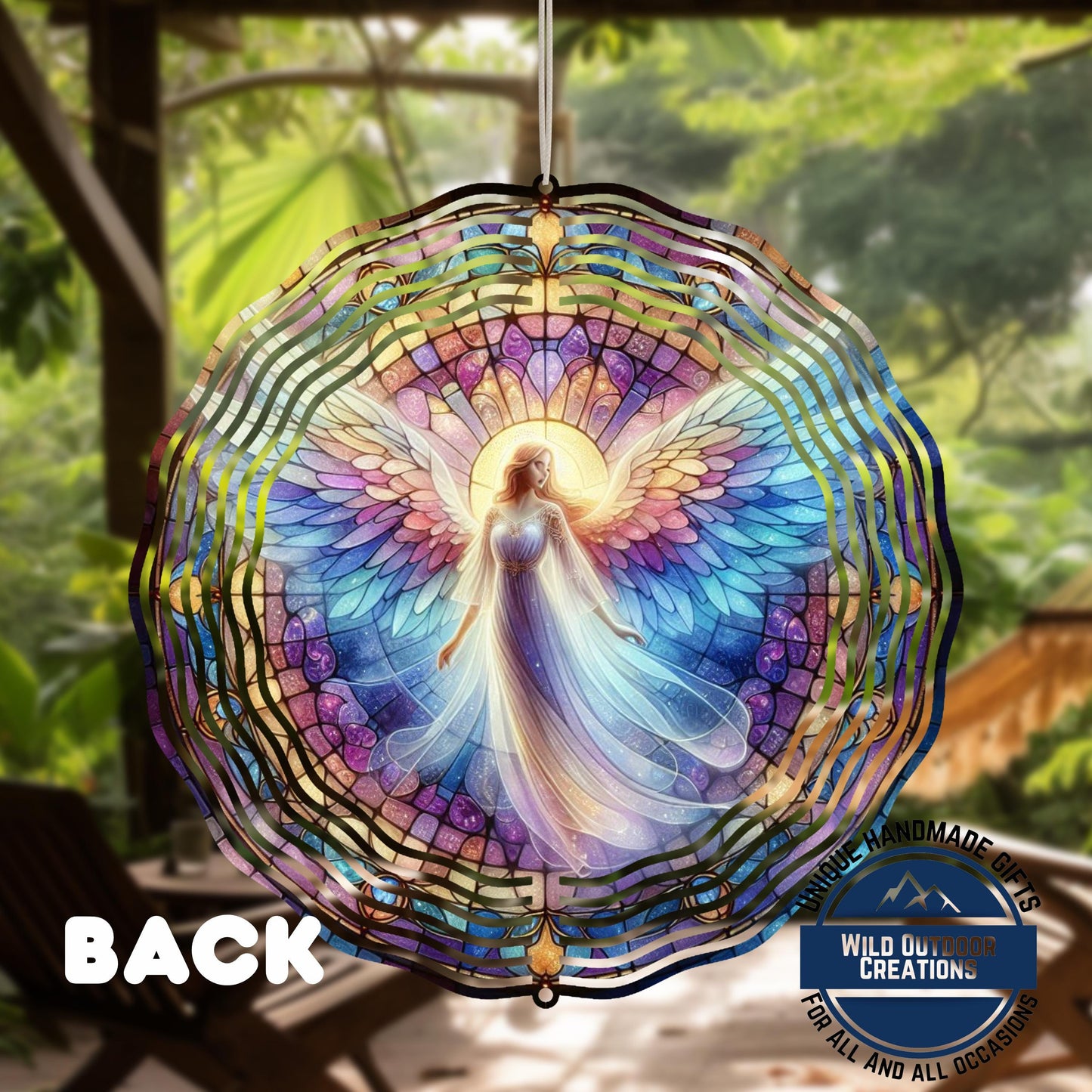 Angel Wind Spinner – Pastel Garden Decor | Unique Mother's Day Gift, Outdoor Art - scale and size reference