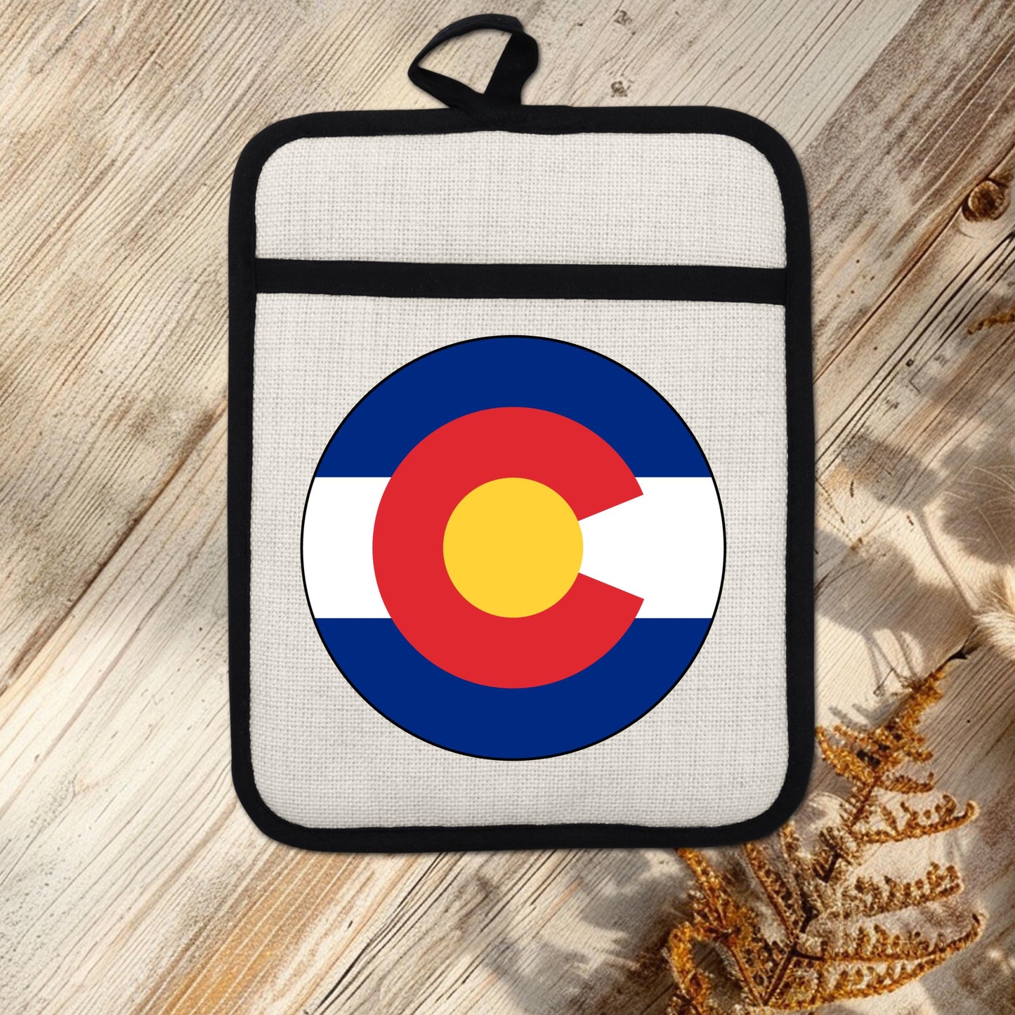 Colorado State Flag Pot Holder – Durable Linen & Silicone Kitchen Grip 9x7 Inches - alternate view
