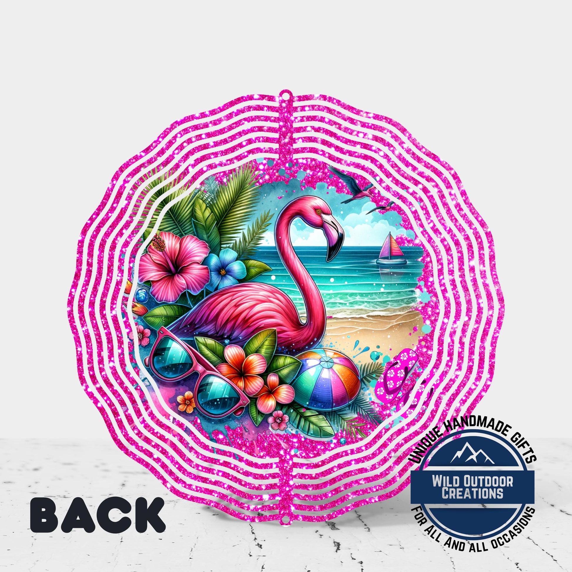Flamingo Wind Spinner - Double Sided Aluminum Outdoor Garden Art with 360° Swivel - additional product photo 10