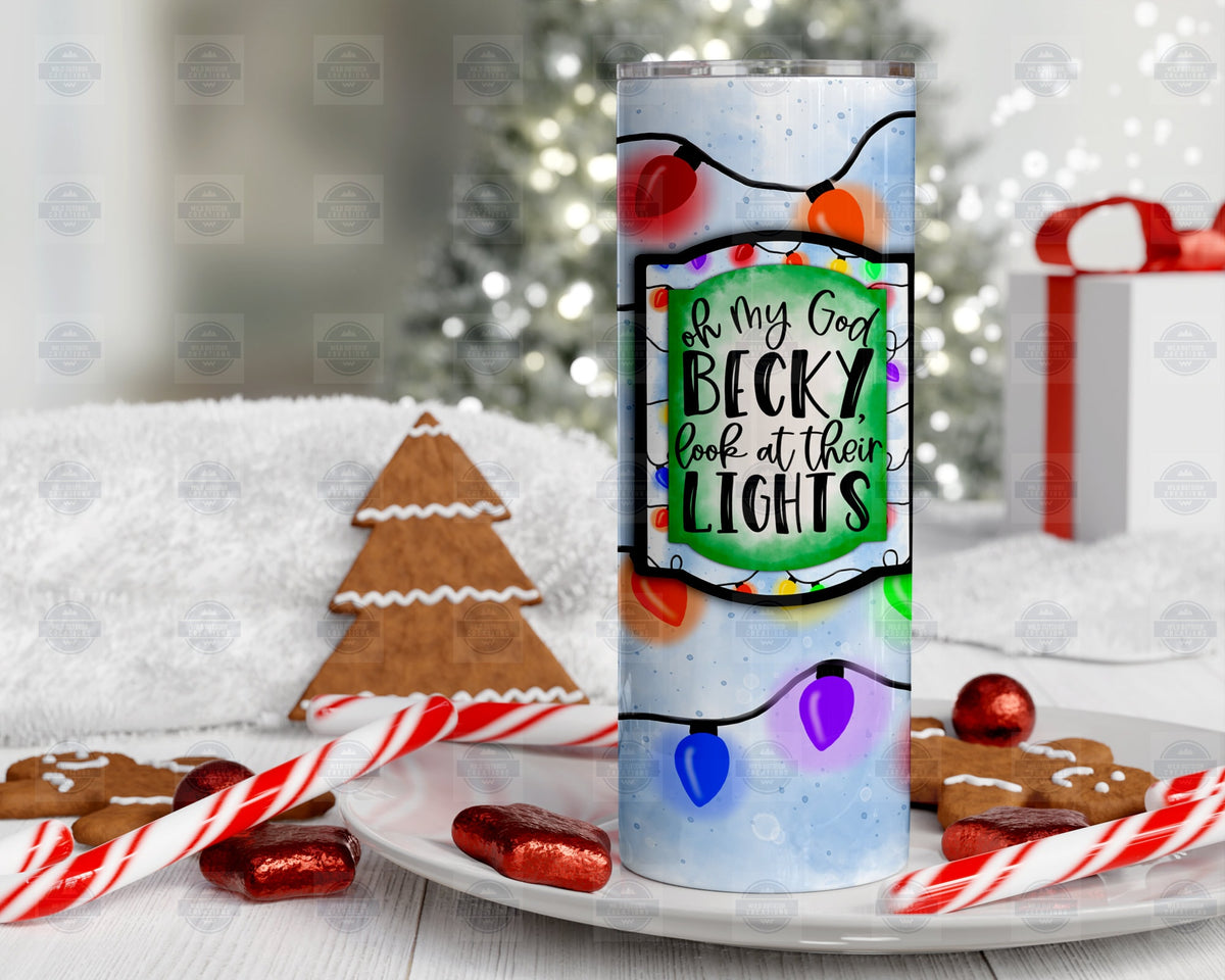 20Oz Stainless Steel Tumbler, Oh My God Becky Xmas Lights Gift