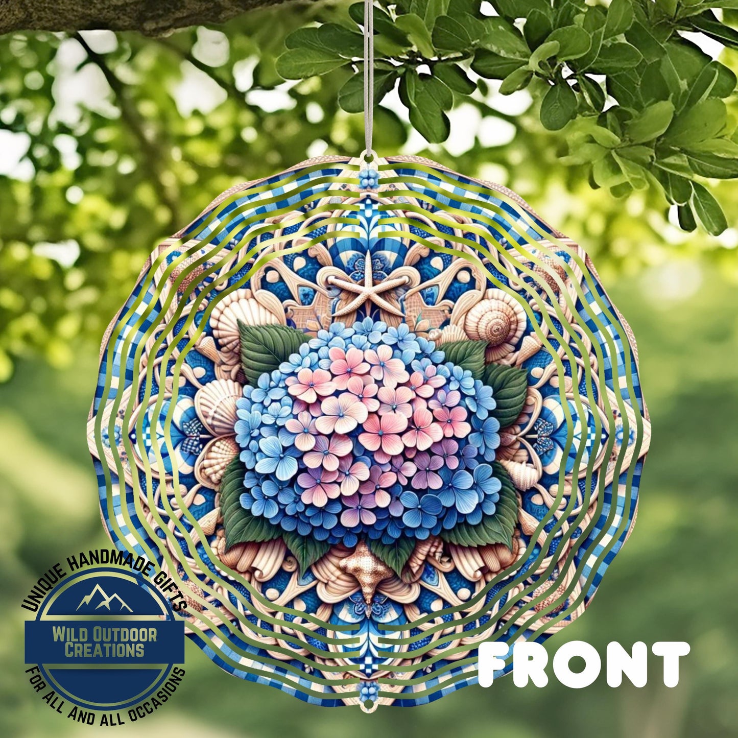Hydrangea Garden Spinner – Coastal Garden Decor with 360 Degree Swivel - additional angle