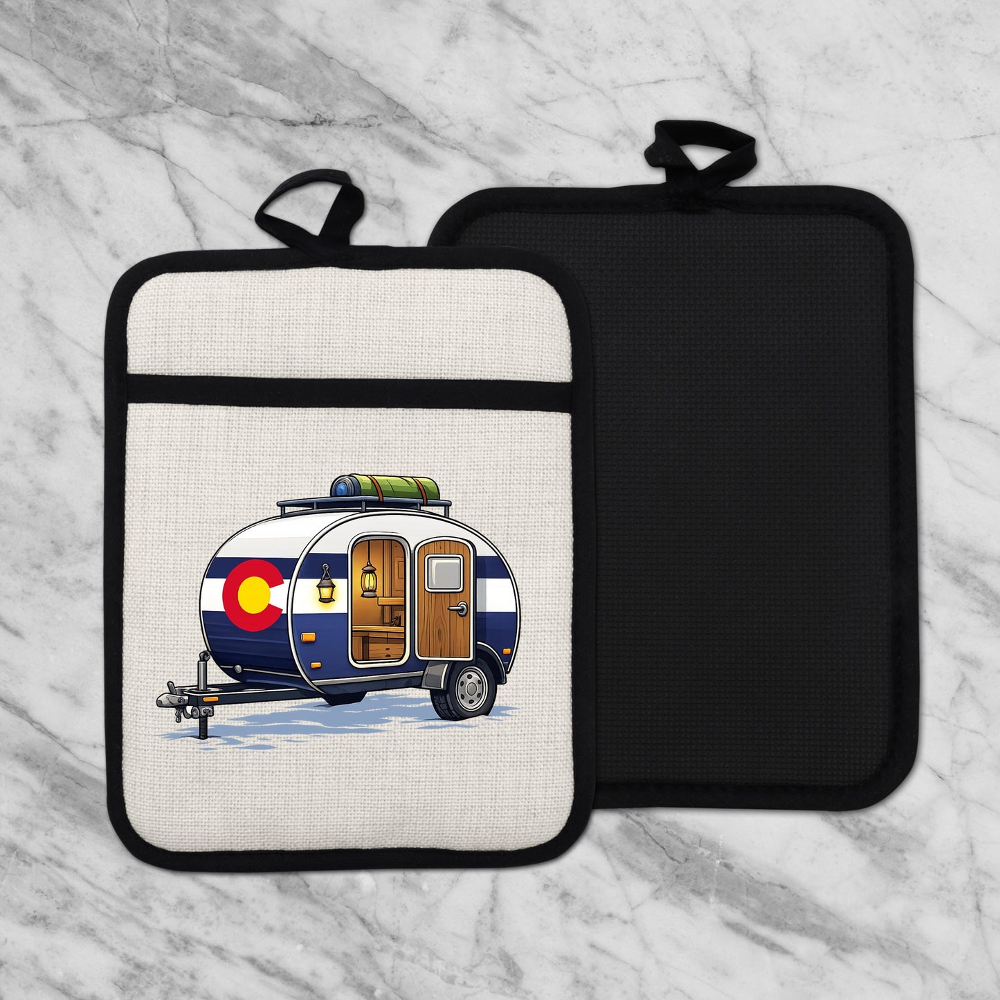 Pot Holder Oven Mitt - Heat Resistant Silicone Trivet | Colorado Camper Gift - additional product photo 11