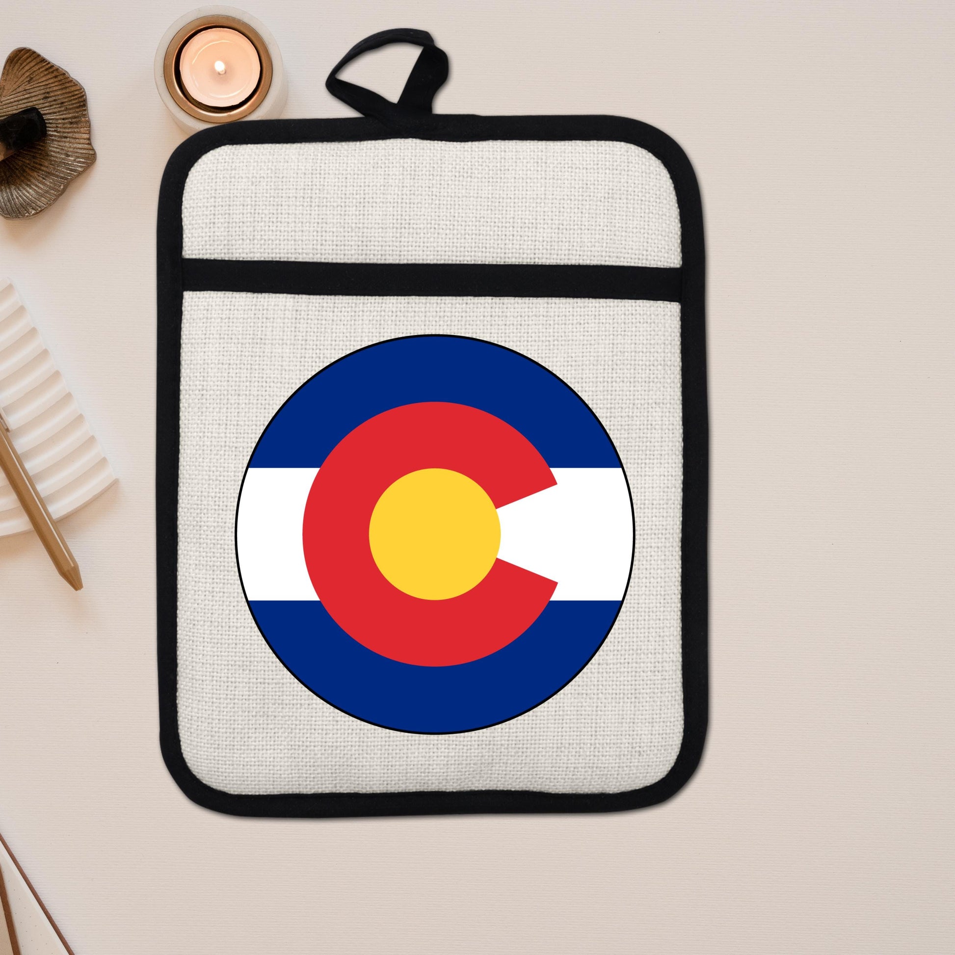 Colorado State Flag Pot Holder – Durable Linen & Silicone Kitchen Grip 9x7 Inches - additional product photo 14