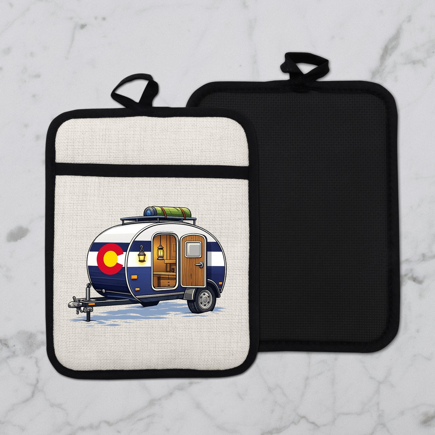 Pot Holder Oven Mitt - Heat Resistant Silicone Trivet | Colorado Camper Gift - additional product photo 12