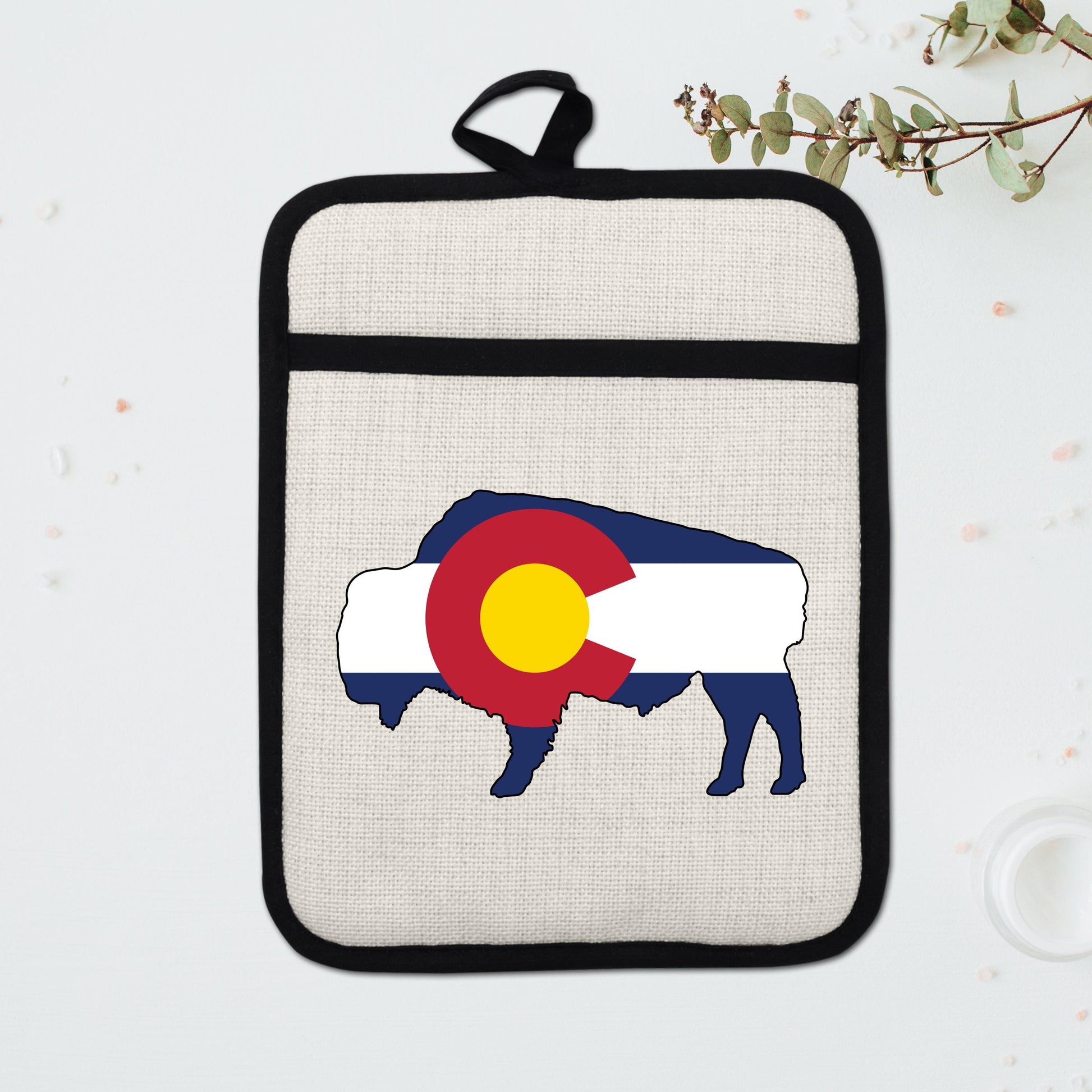 Bison Pot Holder – Colorado Pot Holder With Linen & Silicone, Heat Resistant Trivet - additional product photo 14