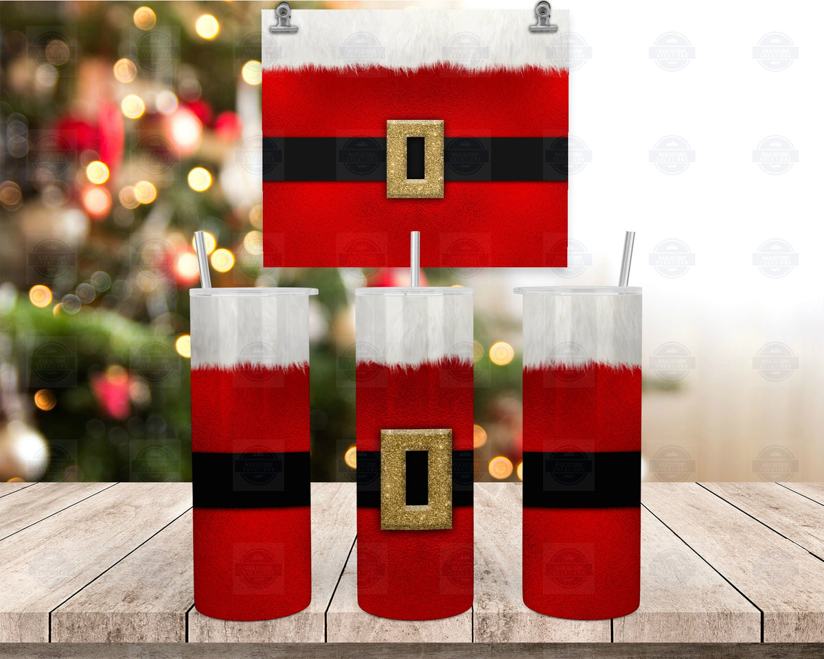 Santa Suit Tumbler, Christmas Red Stainless Steel Cup, 20Oz Lid