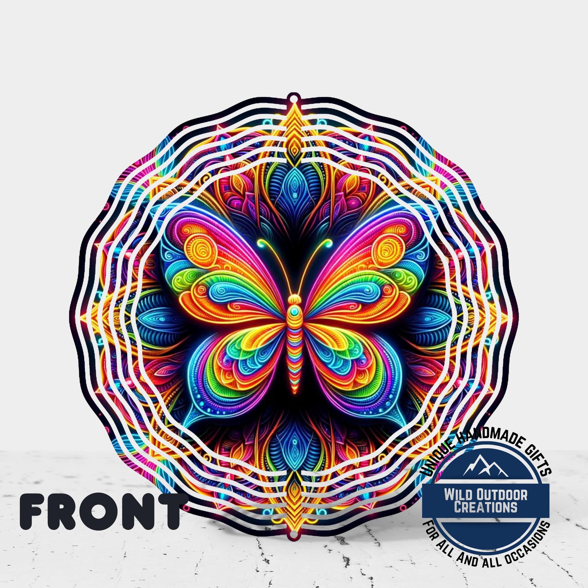 Butterfly Wind Spinner - Neon Rainbow Outdoor Garden Decor with 360° Swivel Hook - additional product photo 11