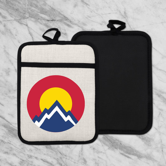 Colorado Pot Holder | Silicone Pocket Oven Mitt With Heat Resistant Trivet