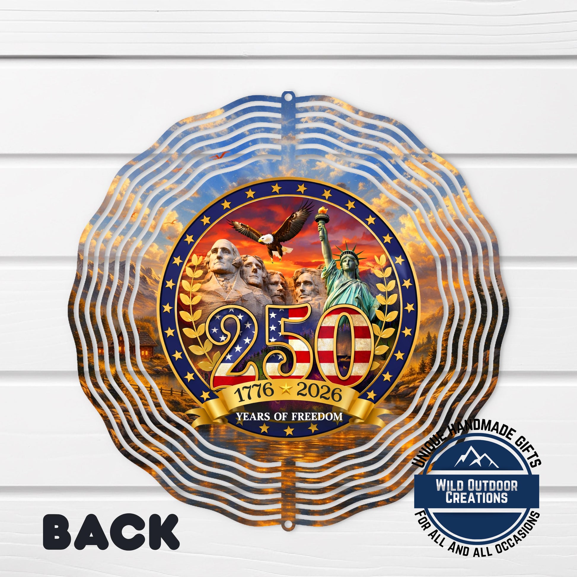 USA 250th Anniversary Wind Spinner – Patriotic Outdoor Decor | Aluminum Garden Spinner - scale and size reference