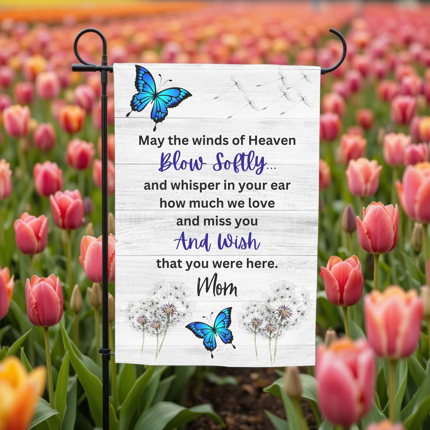 Memorial Garden Flag – Personalized Butterfly Sympathy Outdoor Garden Remembrance Flag 12x18 - additional angle