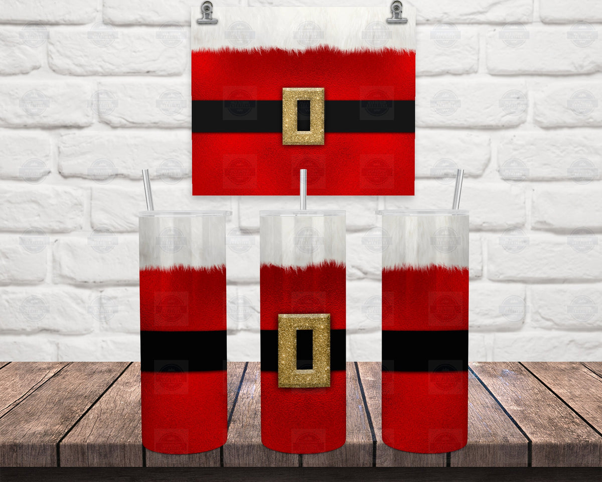 Santa Suit Tumbler, Christmas Red Stainless Steel Cup, 20Oz Lid