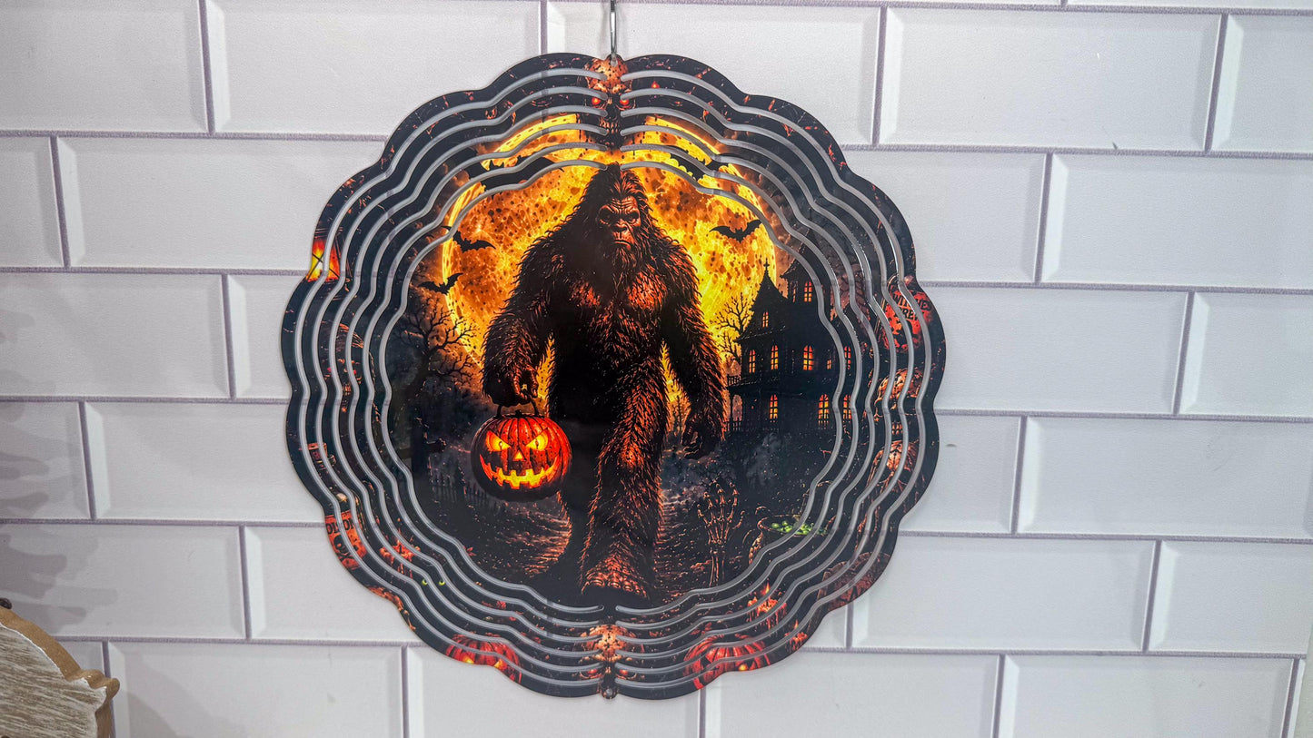 Big Foot Halloween Wind Spinner, Scary Porch Decor, 360 Swivel