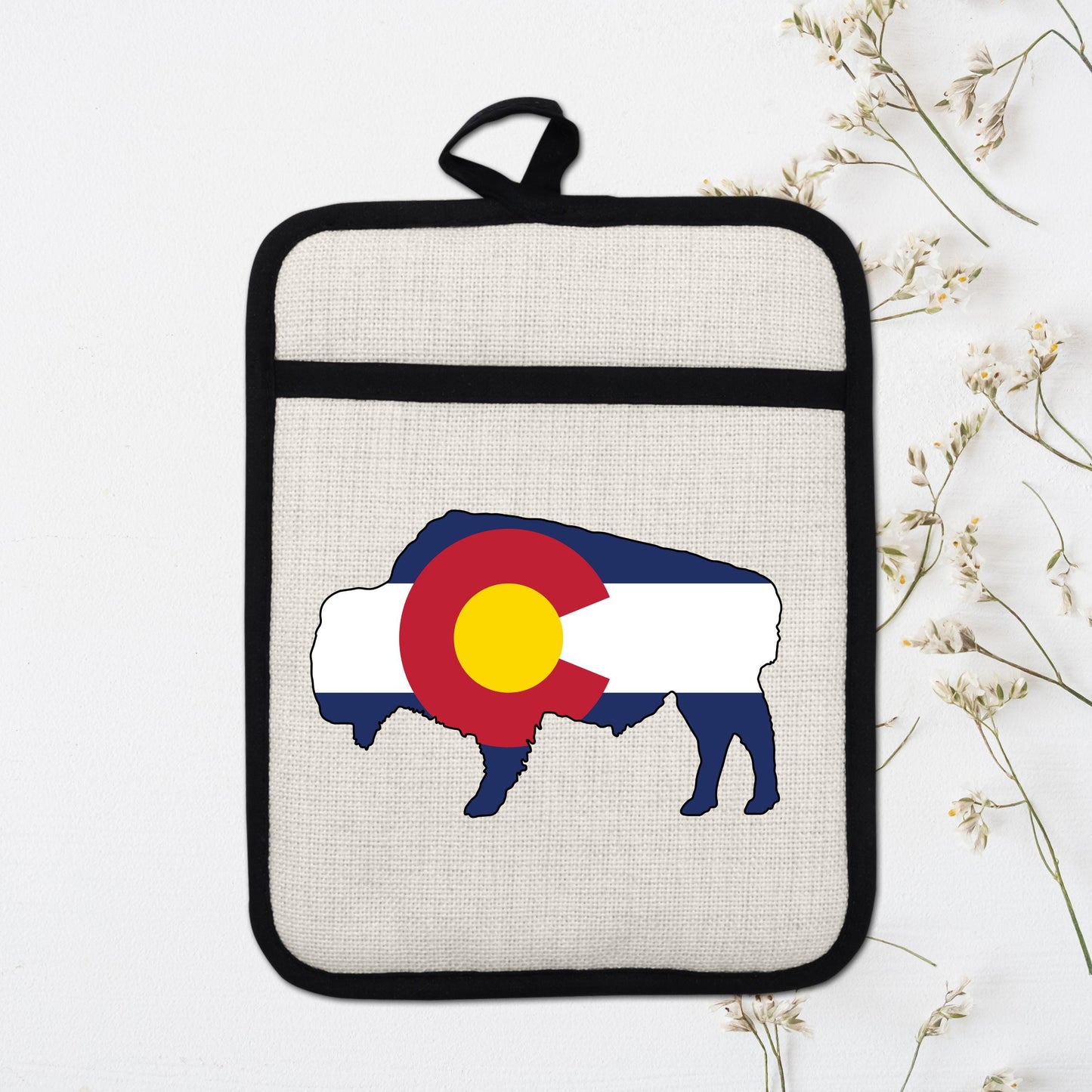 Bison Pot Holder – Colorado Pot Holder With Linen & Silicone, Heat Resistant Trivet - additional product photo 16