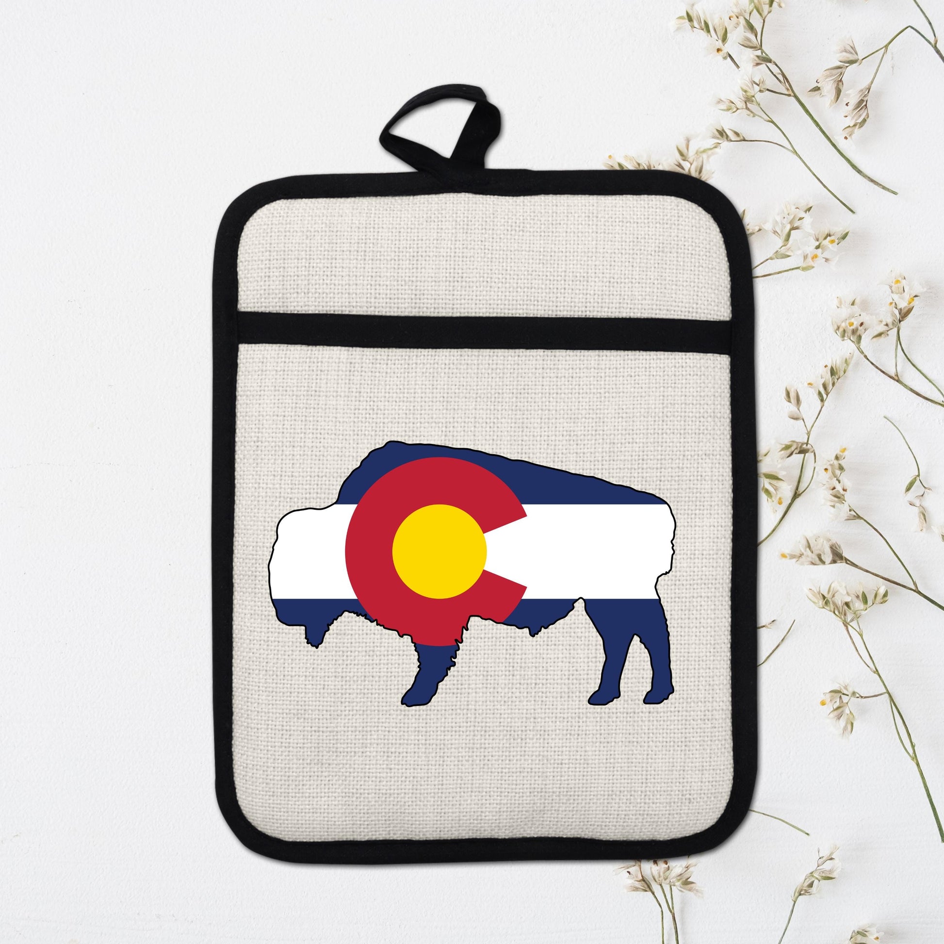 Bison Pot Holder – Colorado Pot Holder With Linen & Silicone, Heat Resistant Trivet - additional product photo 16