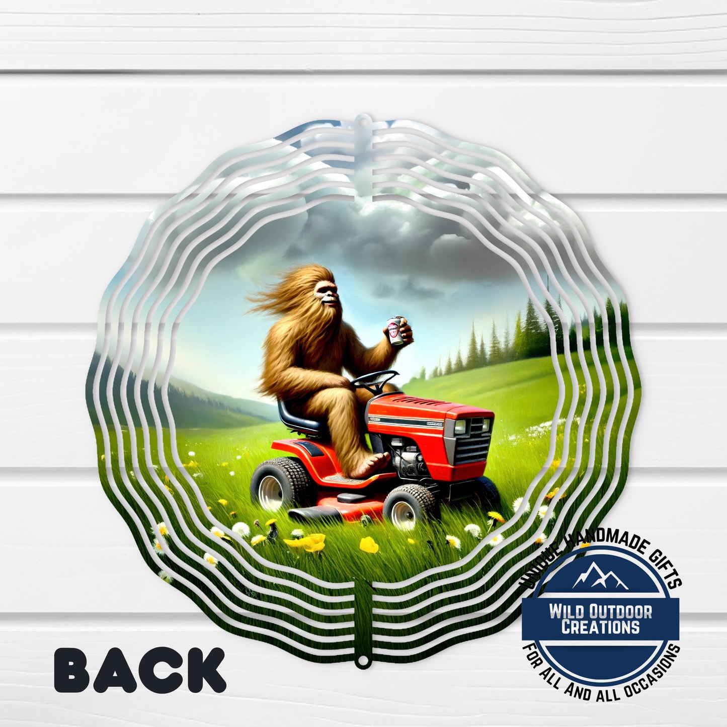 Bigfoot Wind Spinner - Funny Sasquatch Garden Decor | Aluminum Outdoor Yard Art - outdoor setting