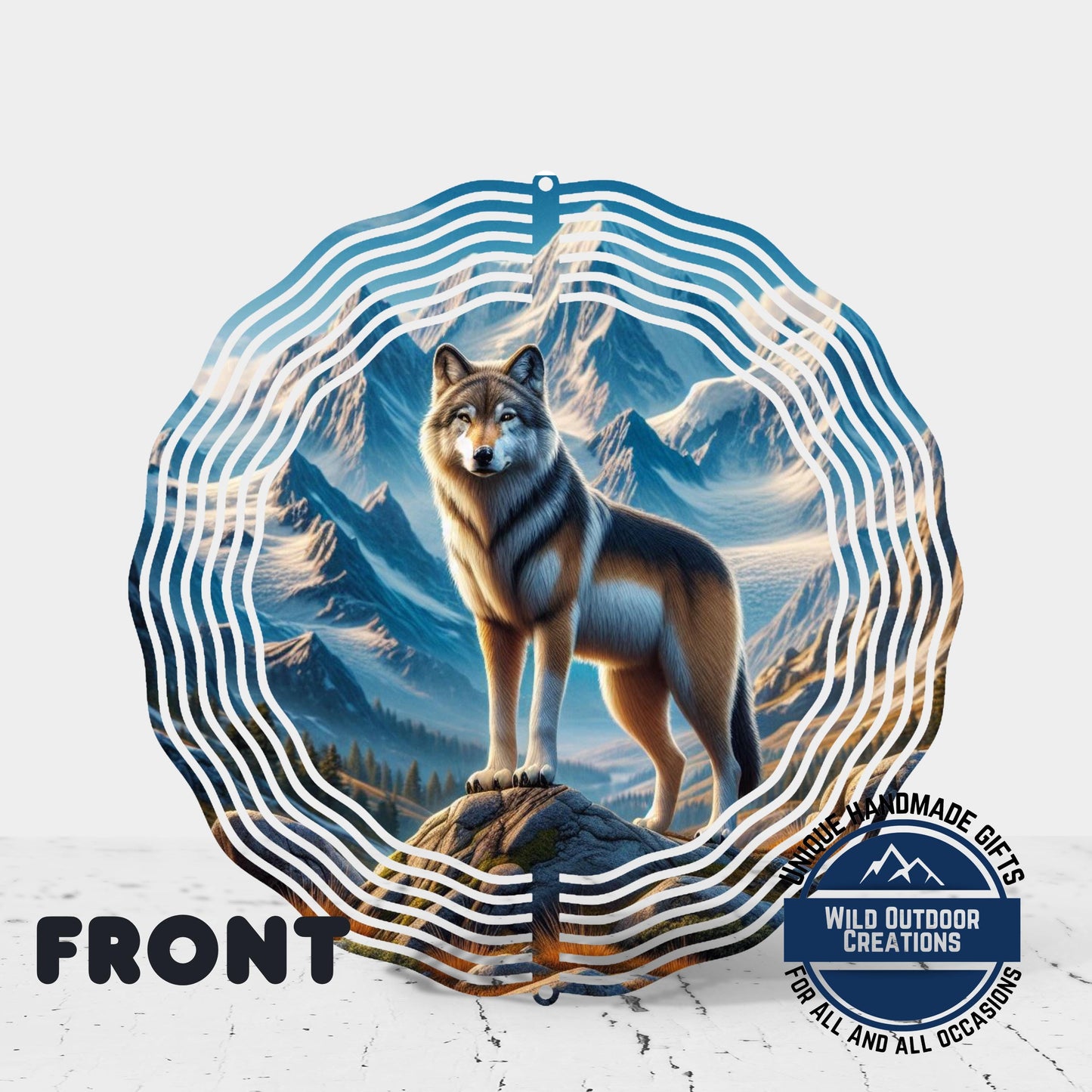 Wolf Wind Spinner - Double Sided Aluminum Outdoor Wind Spinner, 10 Inch Garden Decor - additional product photo 11