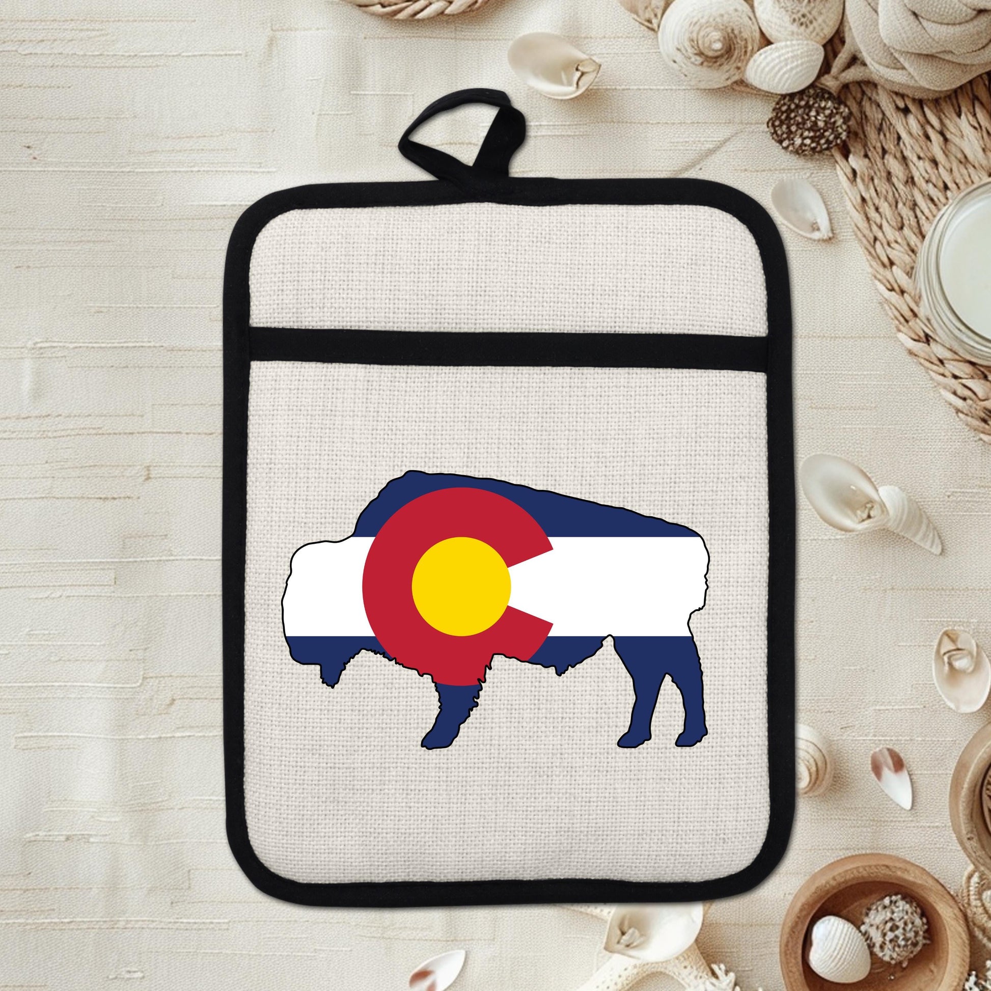Bison Pot Holder – Colorado Pot Holder With Linen & Silicone, Heat Resistant Trivet - product dimensions and specifications