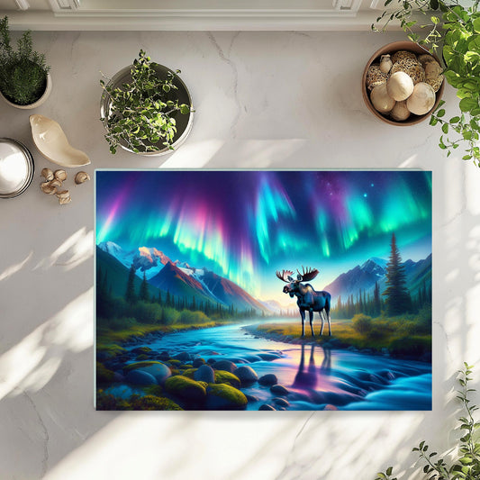 Moose River Glass Cutting Board - Perfect Gift for Outdoor Lovers Hostess and Housewarming
