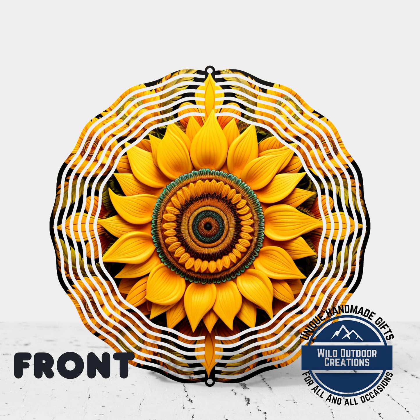 Sunflower Wind Spinner - 10 Inch Vibrant Floral Garden Art with 360° Swivel - gift presentation view