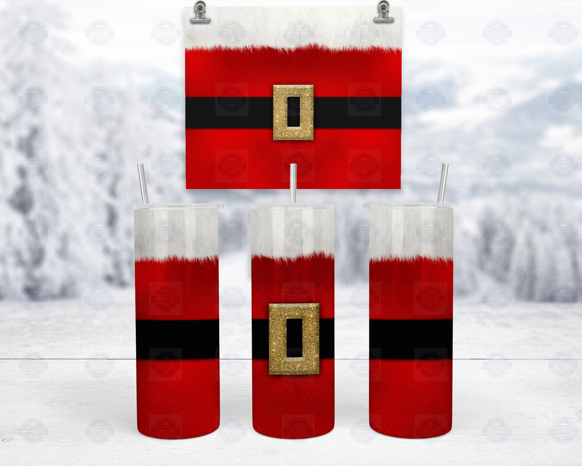 Santa Suit Tumbler, Christmas Red Stainless Steel Cup, 20Oz Lid