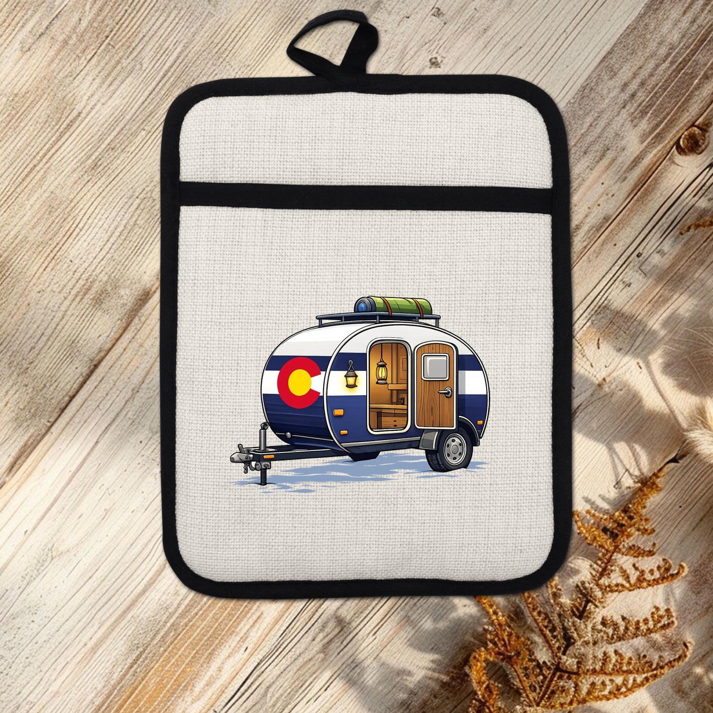 Pot Holder Oven Mitt - Heat Resistant Silicone Trivet | Colorado Camper Gift - alternate view