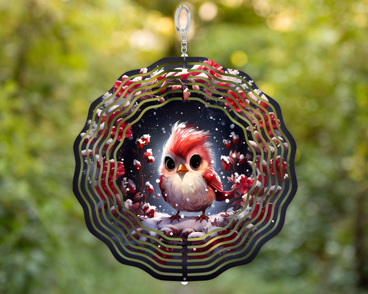Double-Sided Baby Cardinal Wind Spinner - Unique Bird Lover Gift for Mothers Day Yard or Porch Decor Housewarming Present
