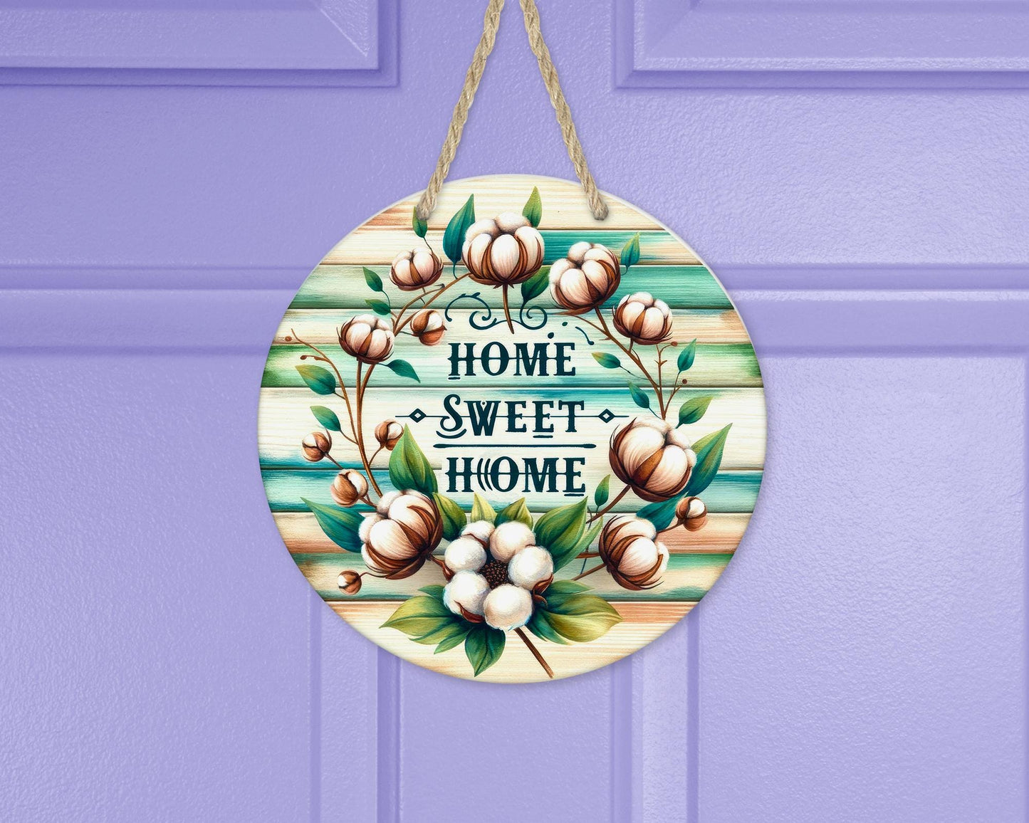 Country Cotton Door Hanger - Unique Housewarming Gift  Southern Front Porch Decor