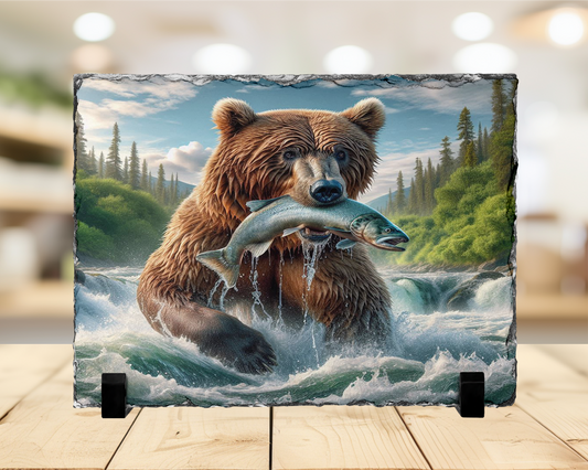 Bear Slate Picture with Display Legs - Perfect Gift for Outdoor Lovers