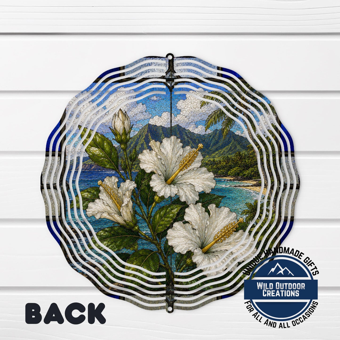 Hibiscus Wind Spinner – Aluminum Garden Decor | Hawaii State Flower Tropical Art