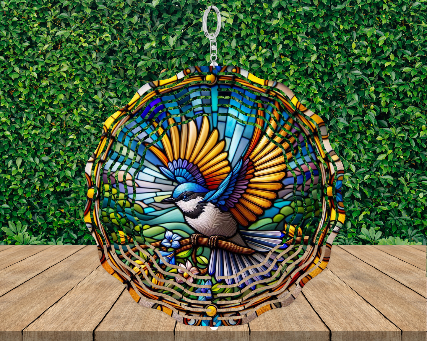 Bird Stained Glass Wind Spinner - Unique Garden Decor for Mom Perfect Mothers Day Gift for Bird Lovers