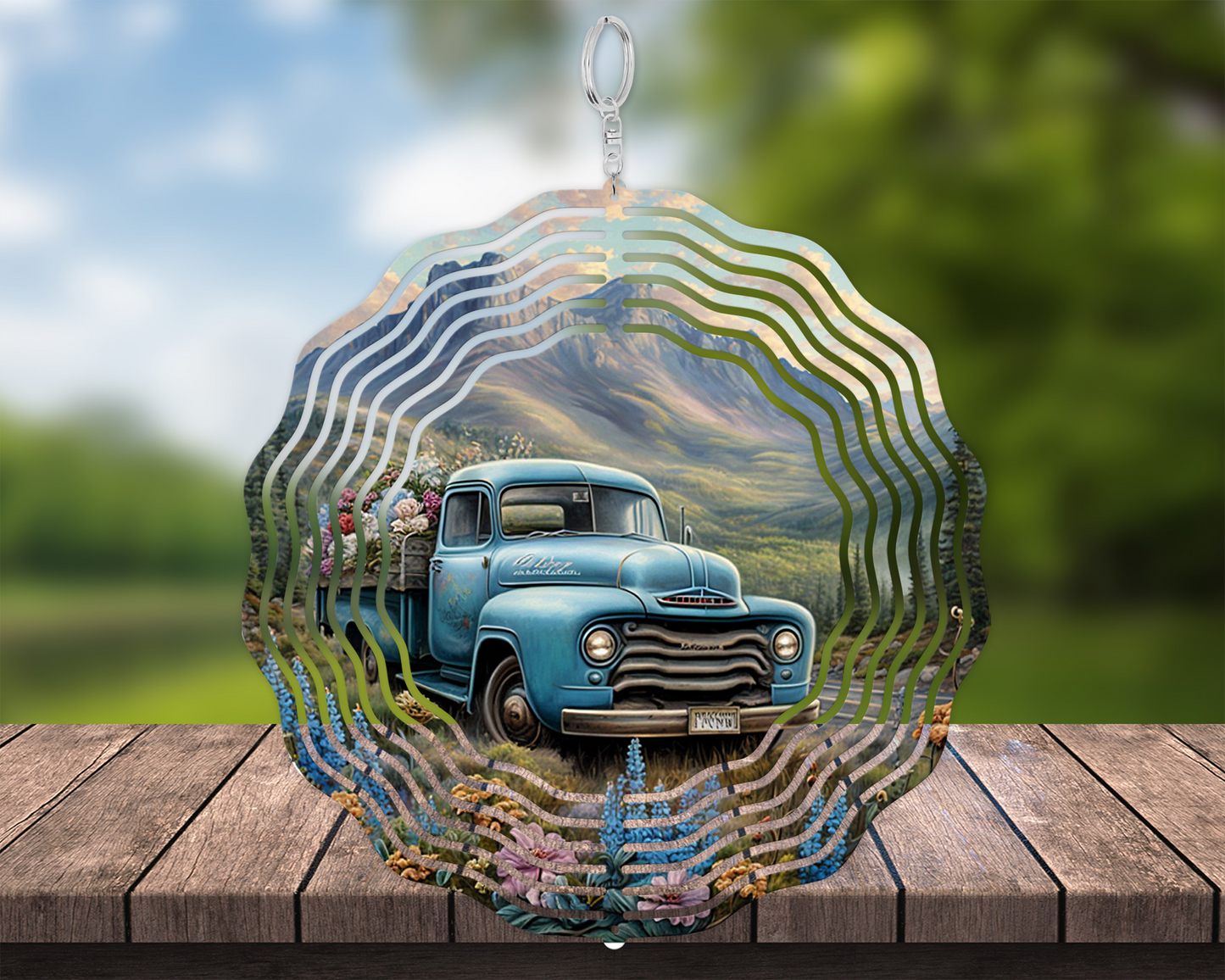 Farm Truck Wind Spinner - Double-Sided Yard Decor Perfect Mothers Day  Housewarming Gift for Farm Lovers