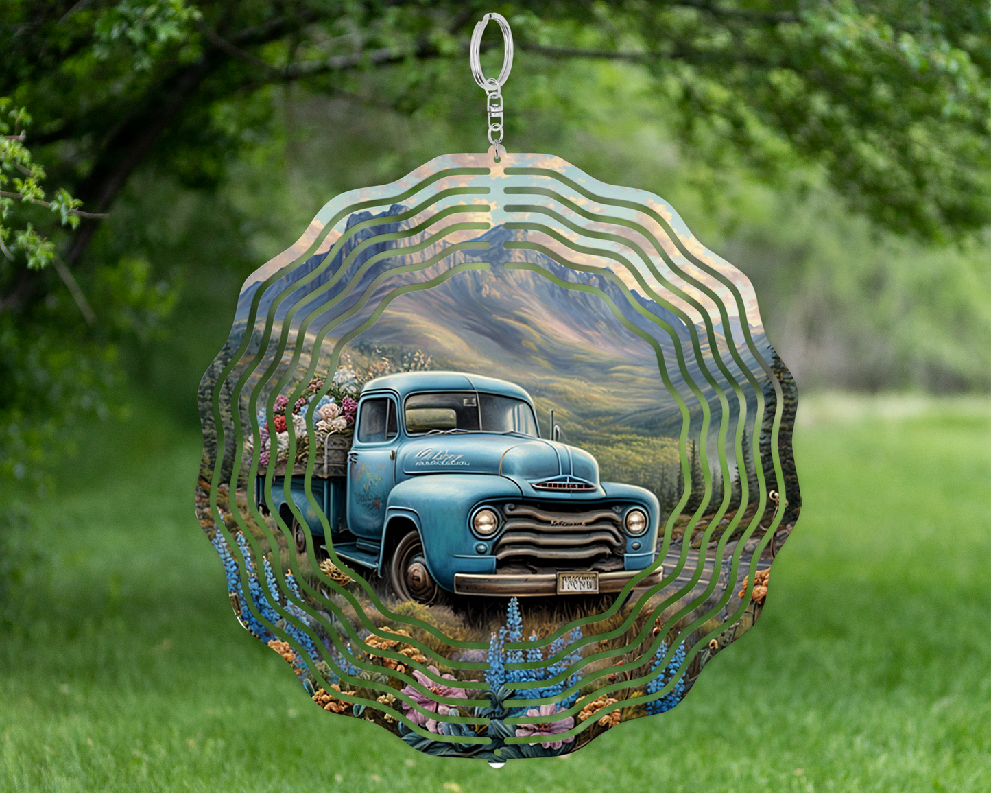 Farm Truck Wind Spinner - Double-Sided Yard Decor Perfect Mothers Day  Housewarming Gift for Farm Lovers