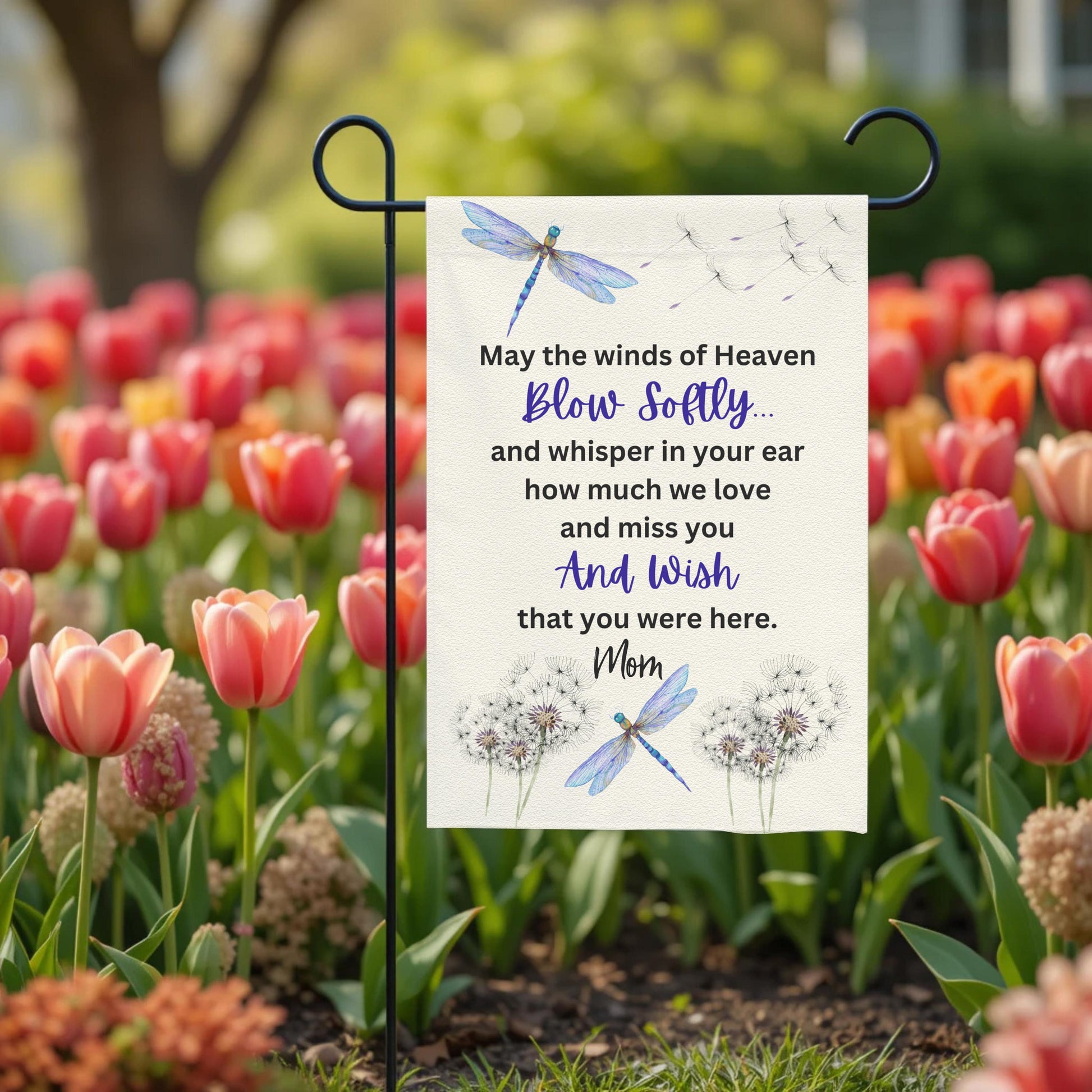 Personalized Garden Flag – Dragonfly Memorial Double-Sided 12x18 UV Protected - size reference