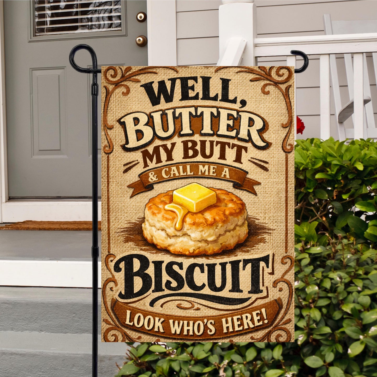 Southern Garden Flag – Funny Biscuit Flag Gift | Farmhouse Decor, UV Protected - additional angle