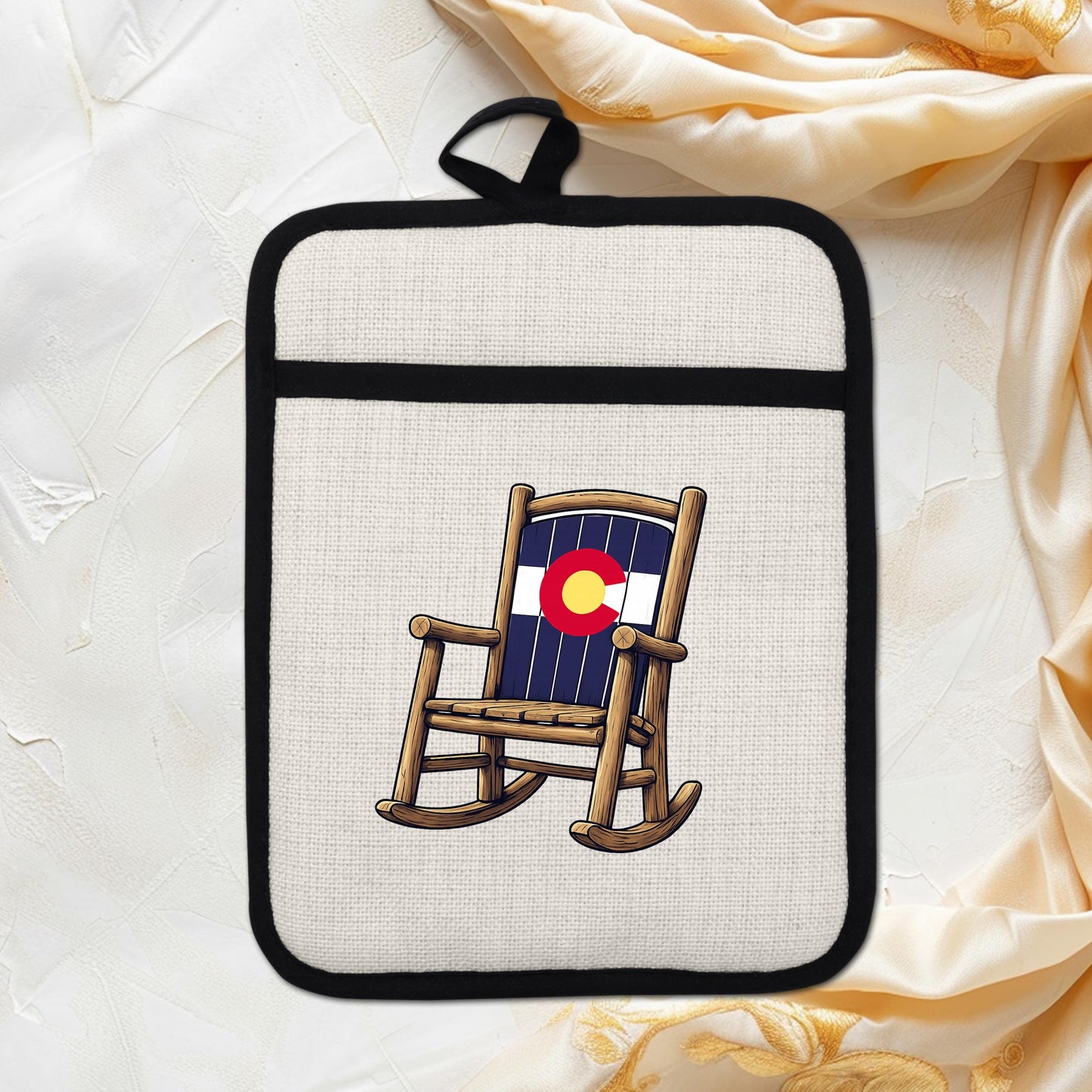 Colorado Kitchen Pot Holder - Silicone Trivet, Rustic Farmhouse Style Heat Resistant - additional angle