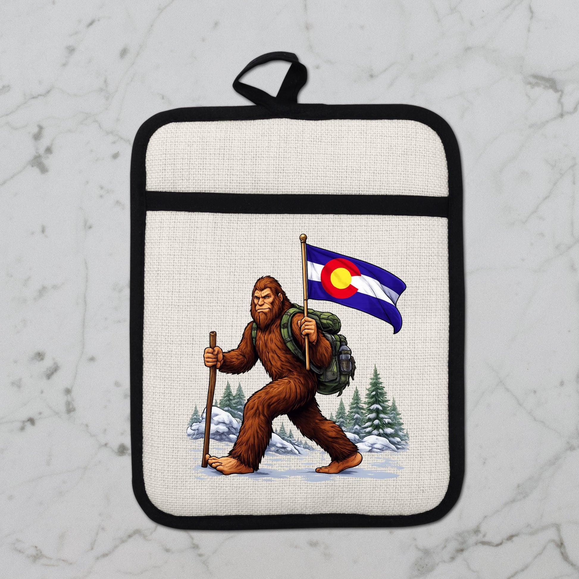 Bigfoot Pot Holder – Silicone Trivet Mitt | Pocket Style Heat Resistant Mitt - gift presentation view