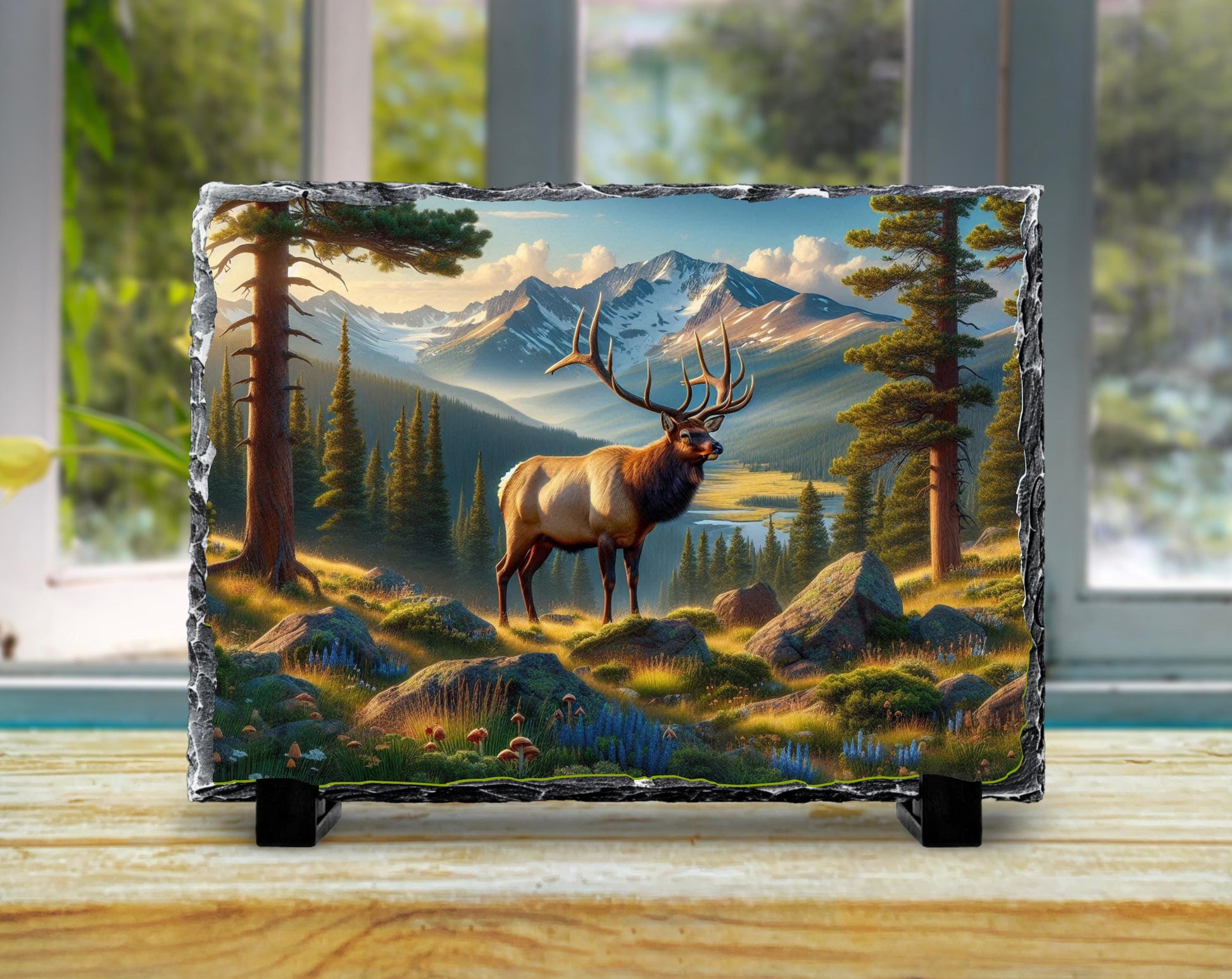 Elk Wall Art - Nature Slate Plaque | Rustic Cabin Decor | Wildlife Gift Idea - packaging and presentation